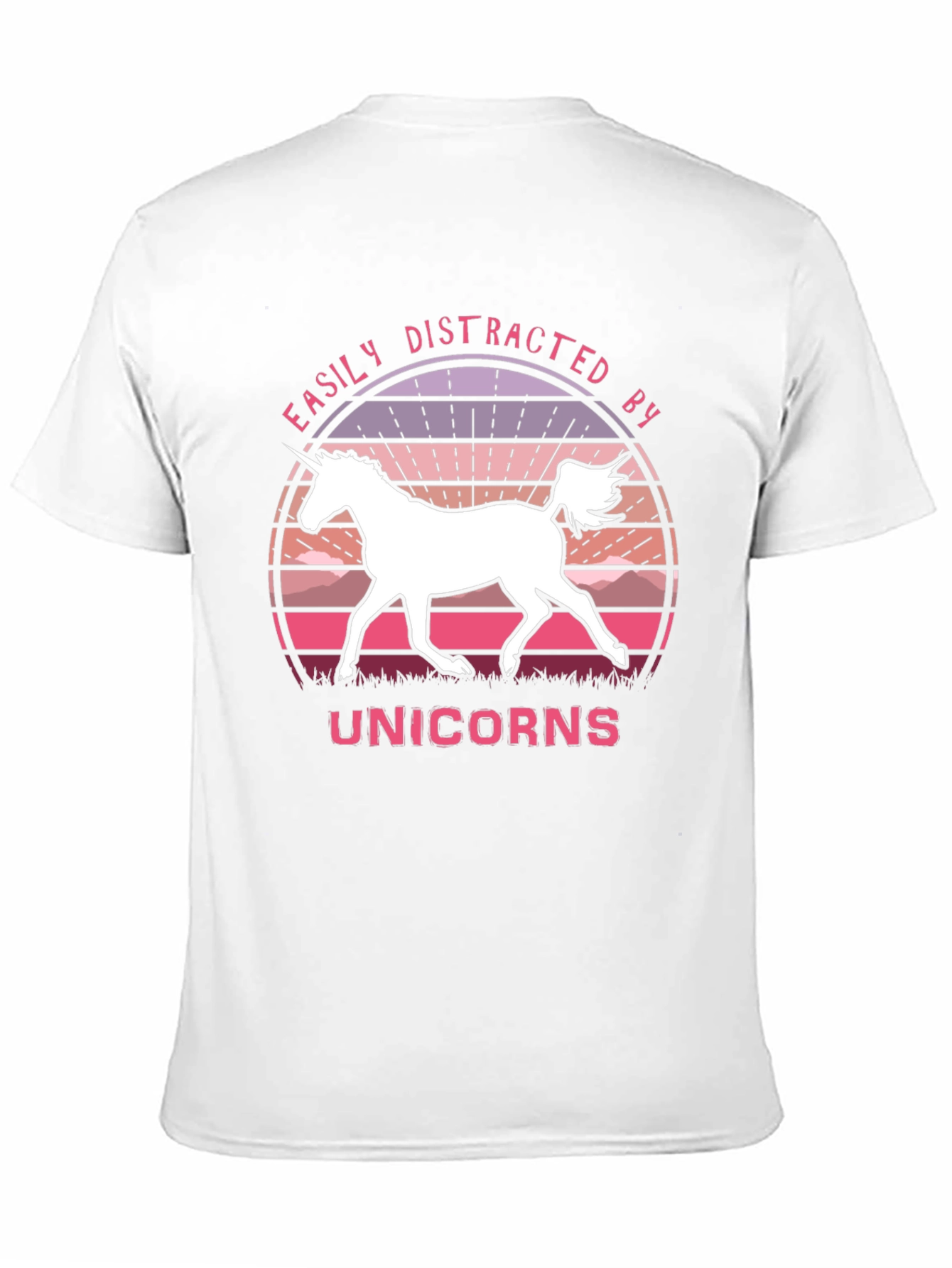 Easily Distracted By Unicorns Black T-Shirt