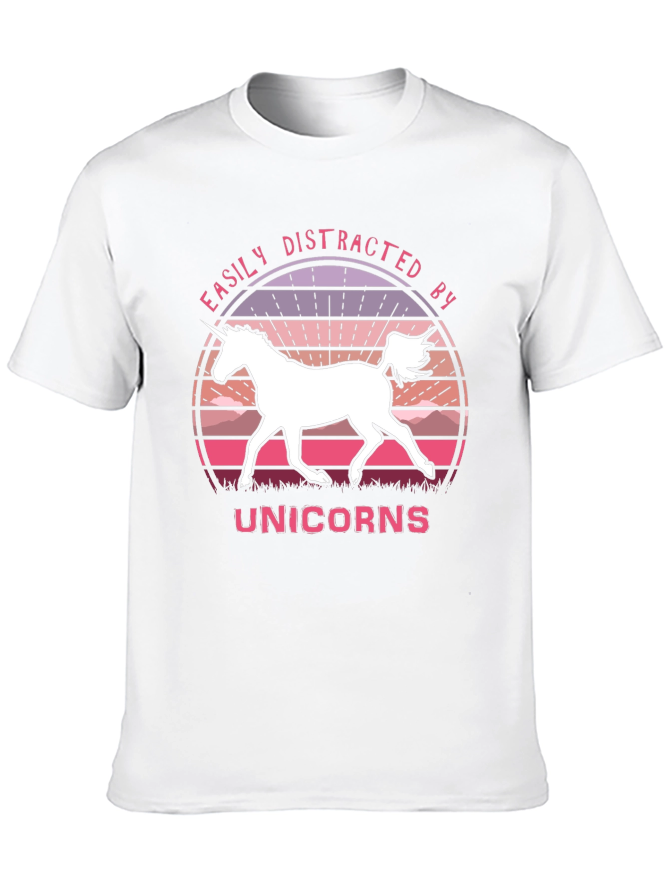Easily Distracted By Unicorns Black T-Shirt