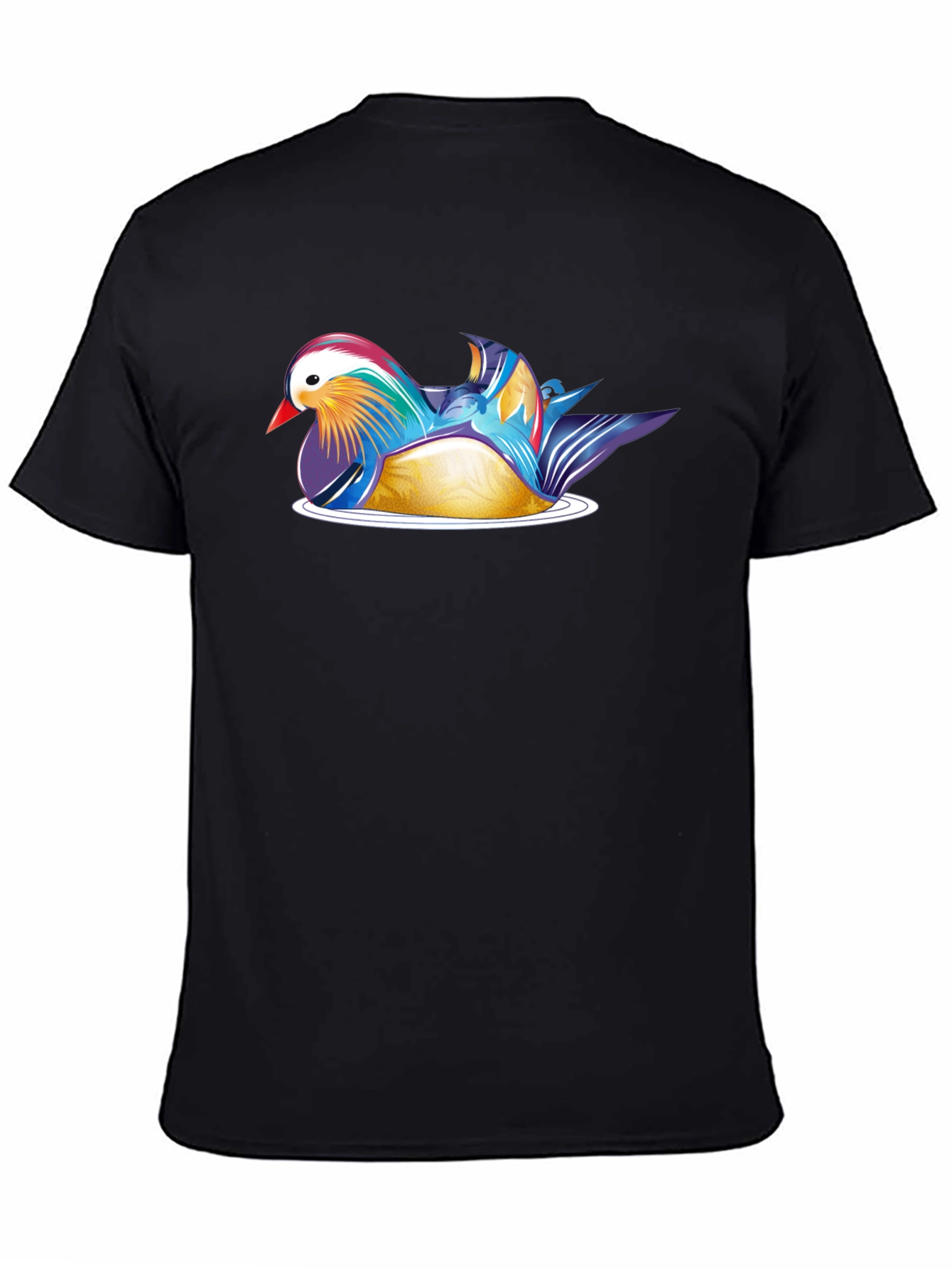 Mandarin Duck Graphic Black T-Shirt