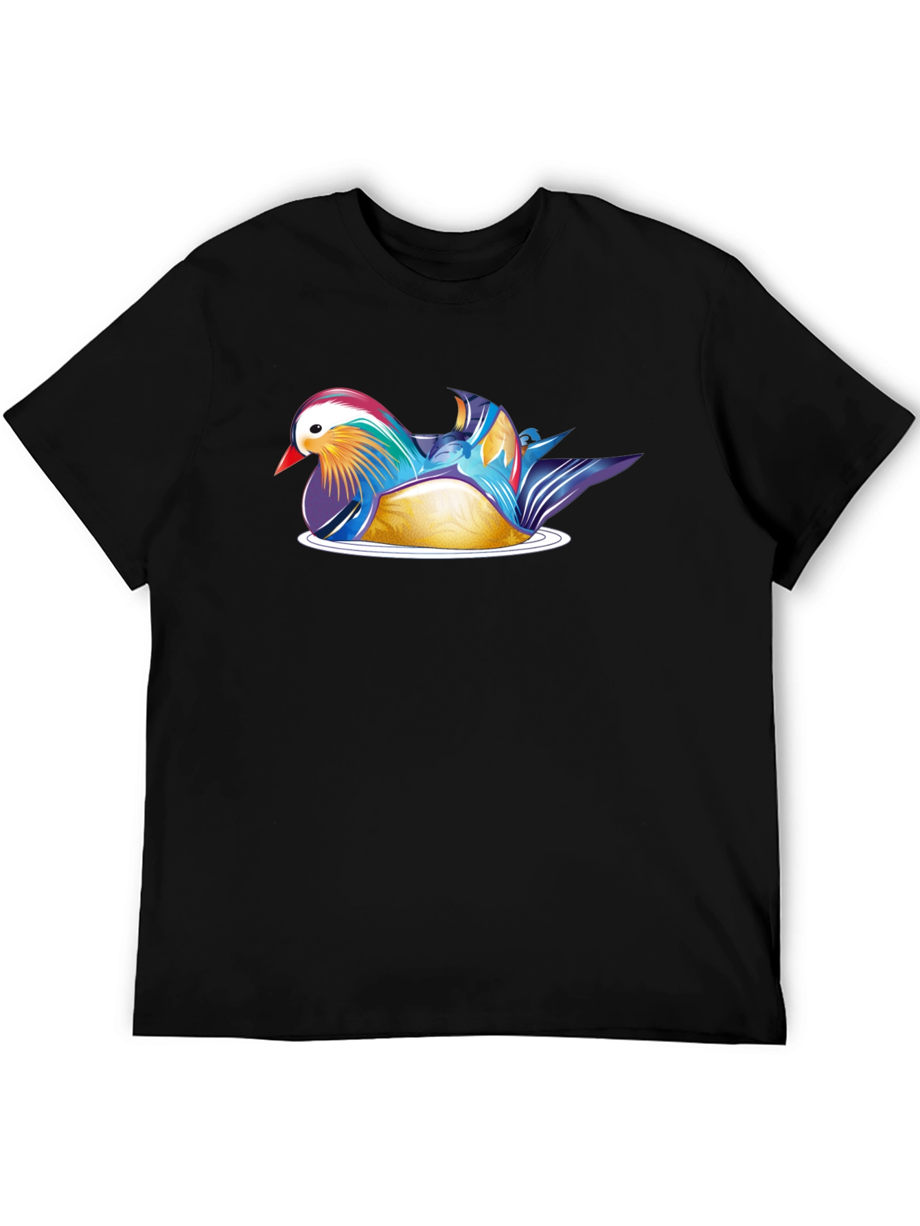 Mandarin Duck Graphic Black T-Shirt
