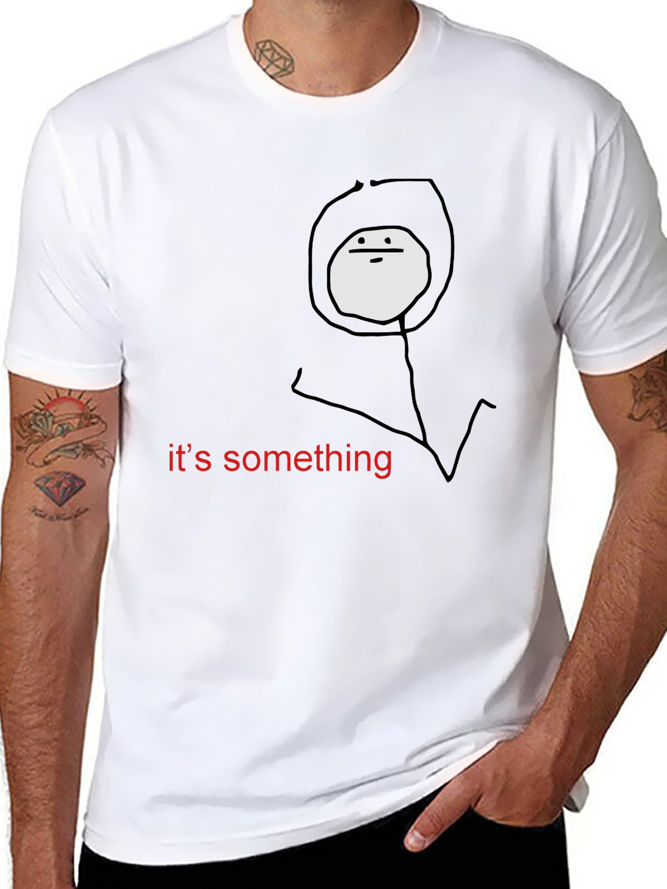 Something Meme Black T-Shirt
