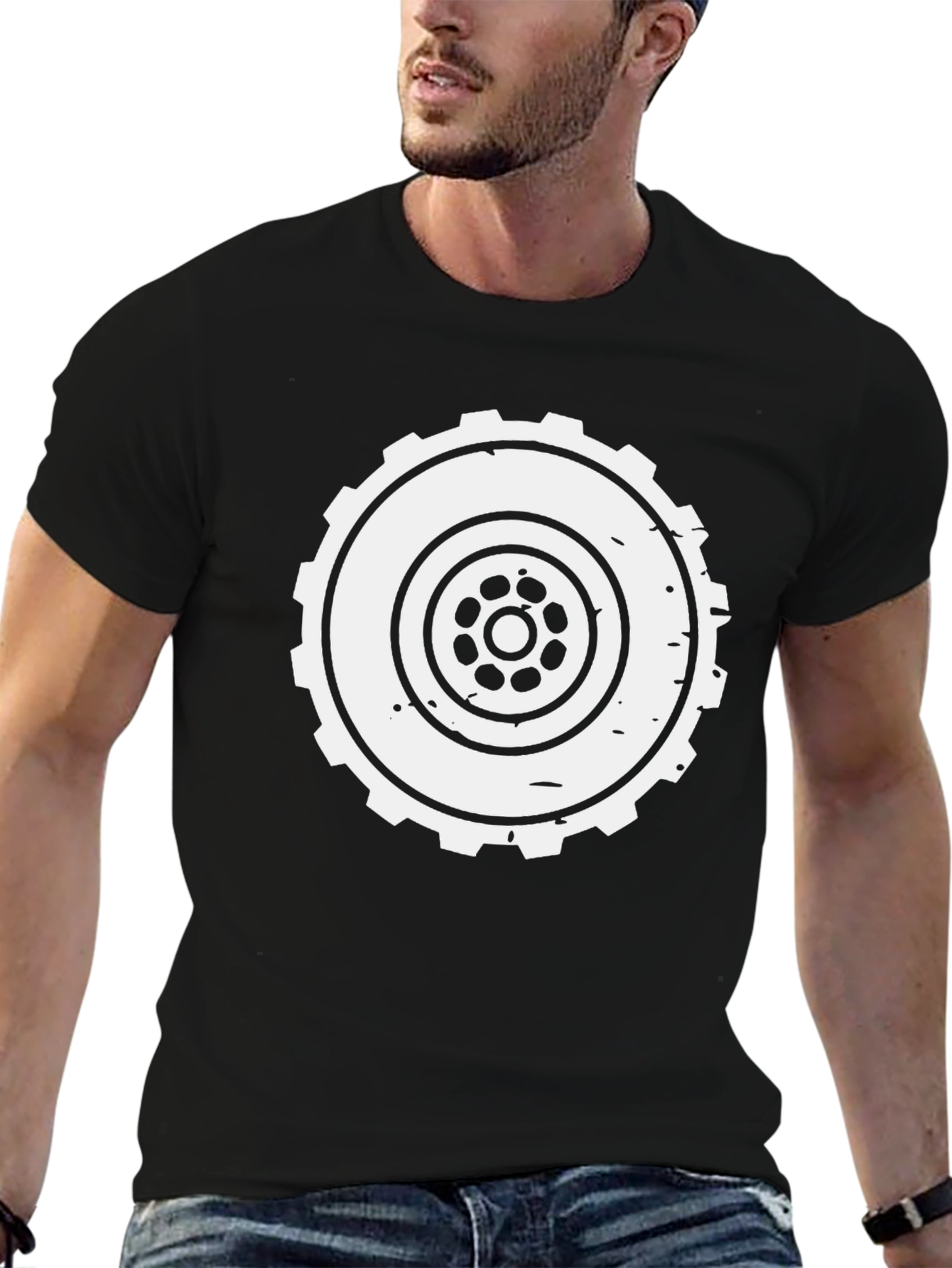 Gear Wheel Graphic T-Shirt - Classic Style