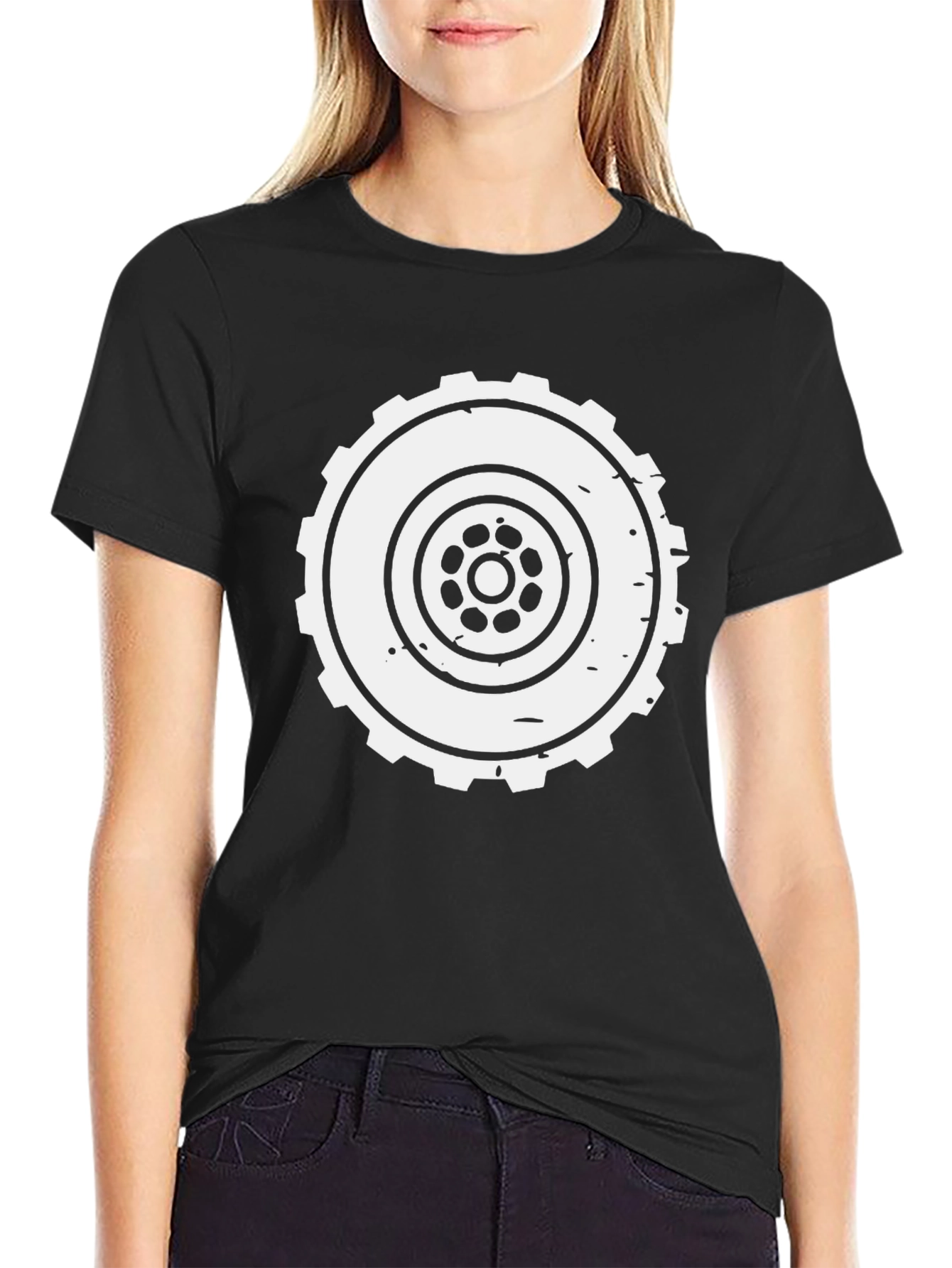 Gear Wheel Graphic T-Shirt - Classic Style