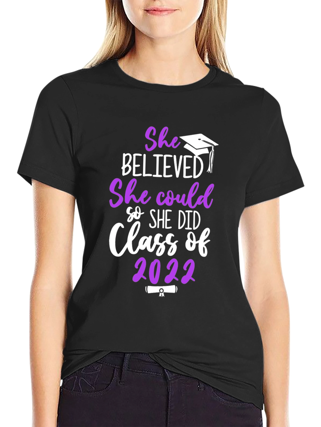 She Believed She Could Class of 2022 Graduation T-Shirt