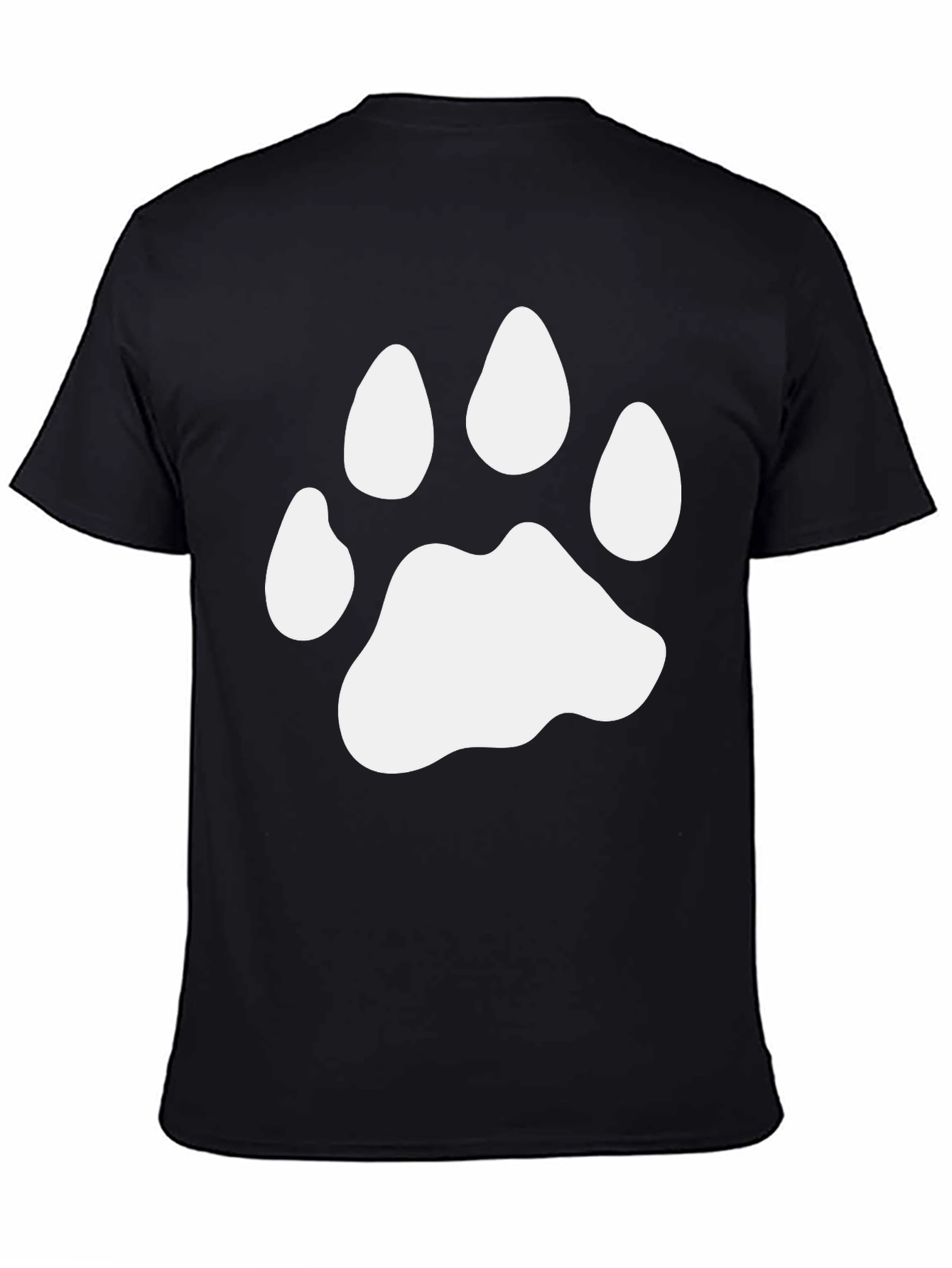 Paw Print Graphic Tee - Casual Black T-Shirt