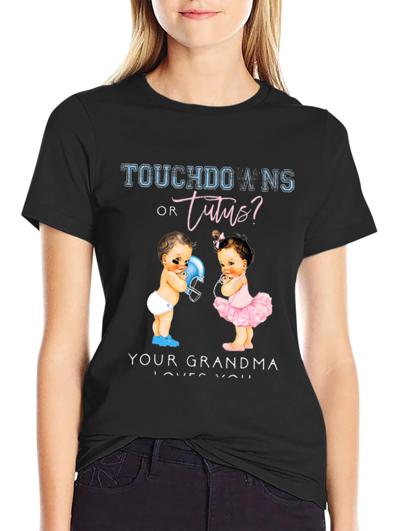 Touchdowns or Tutus? Grandma Loves You T-Shirt