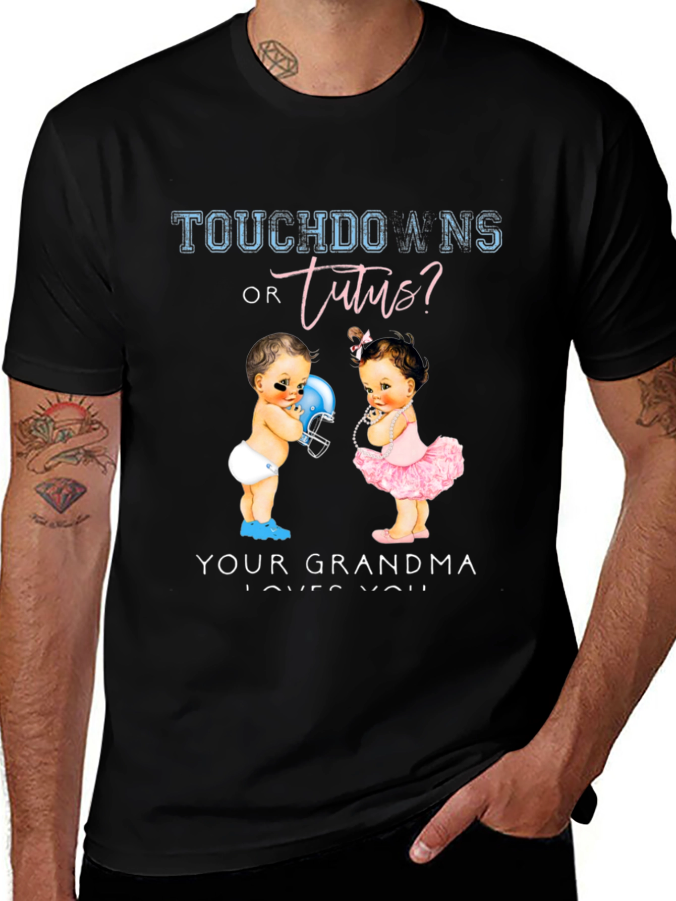 Touchdowns or Tutus? Grandma Loves You T-Shirt