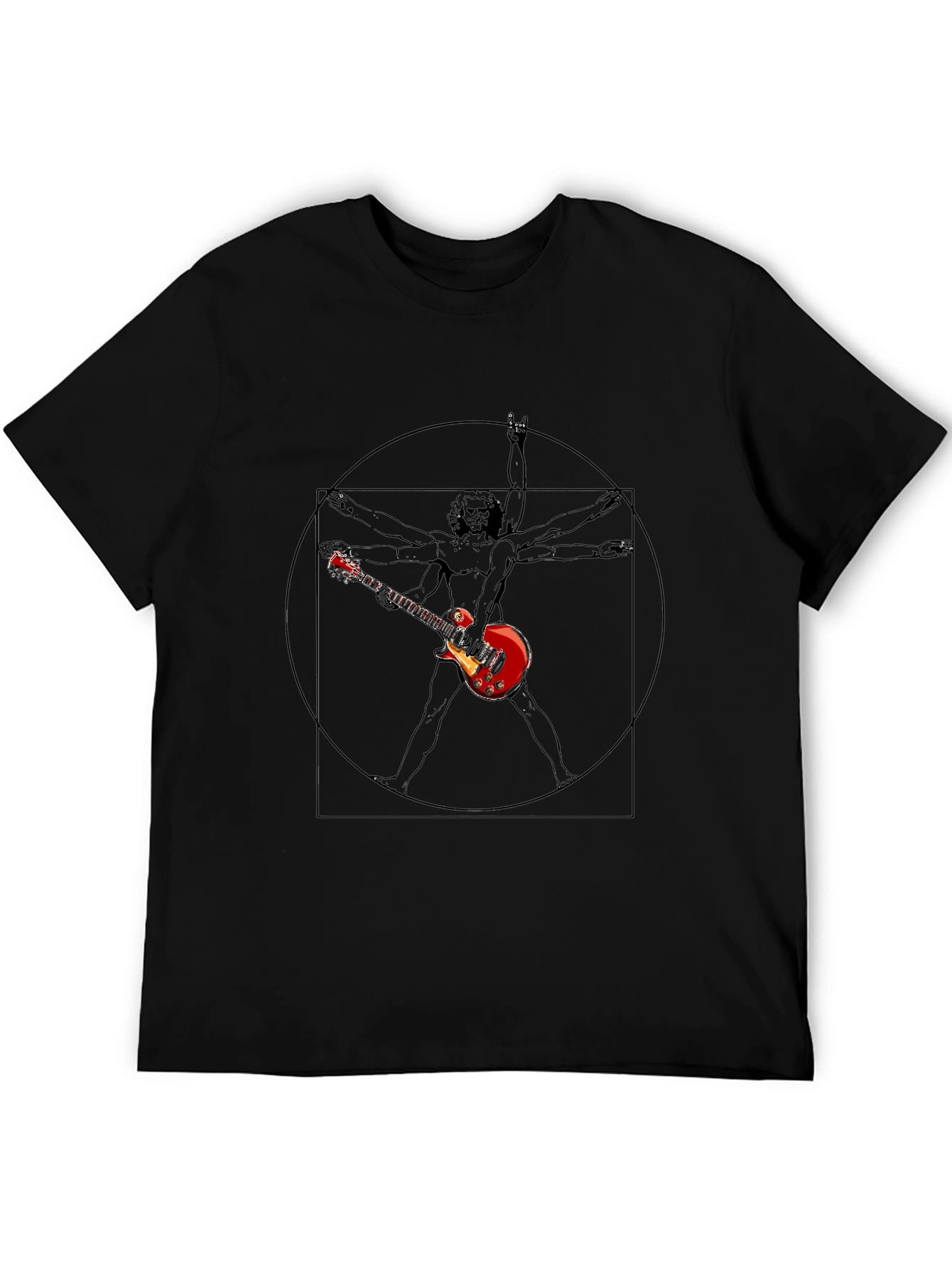 Rock Star Vitruvian Man Graphic T-Shirt