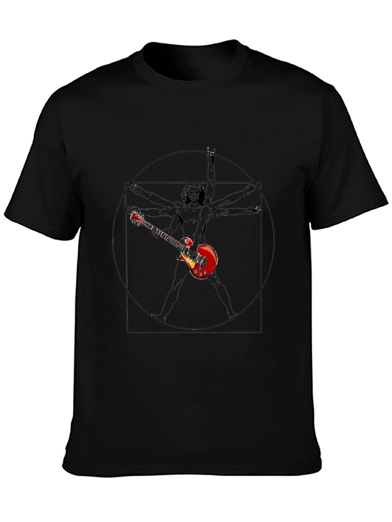Rock Star Vitruvian Man Graphic T-Shirt