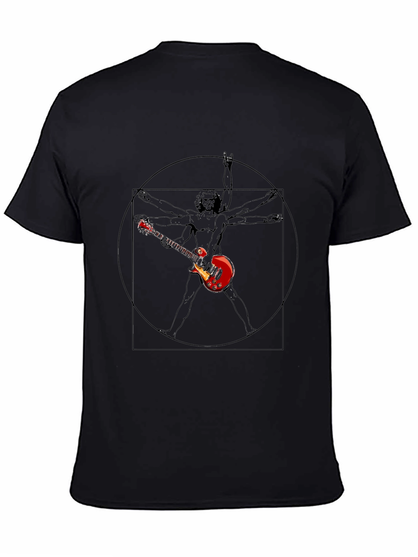 Rock Star Vitruvian Man Graphic T-Shirt