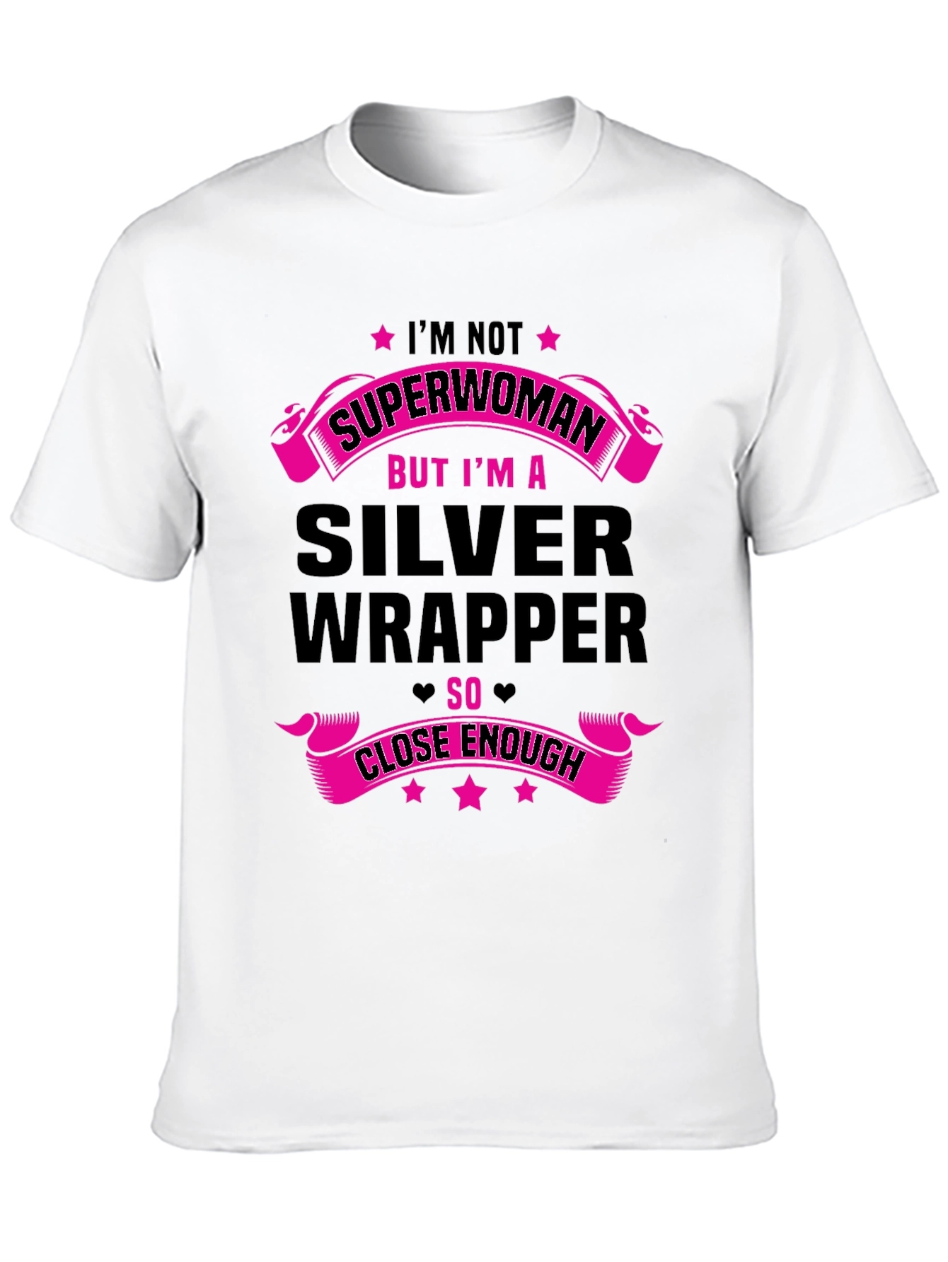 Silver Wrapper T-Shirt - Close Enough Superwoman Tee