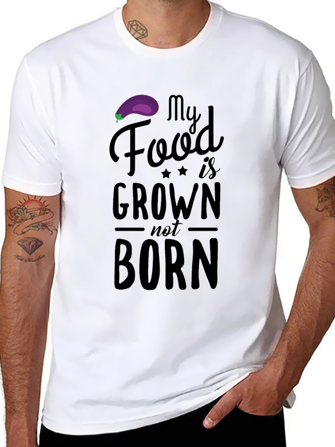 Vegan T-Shirt: My Food is Grown Not Born