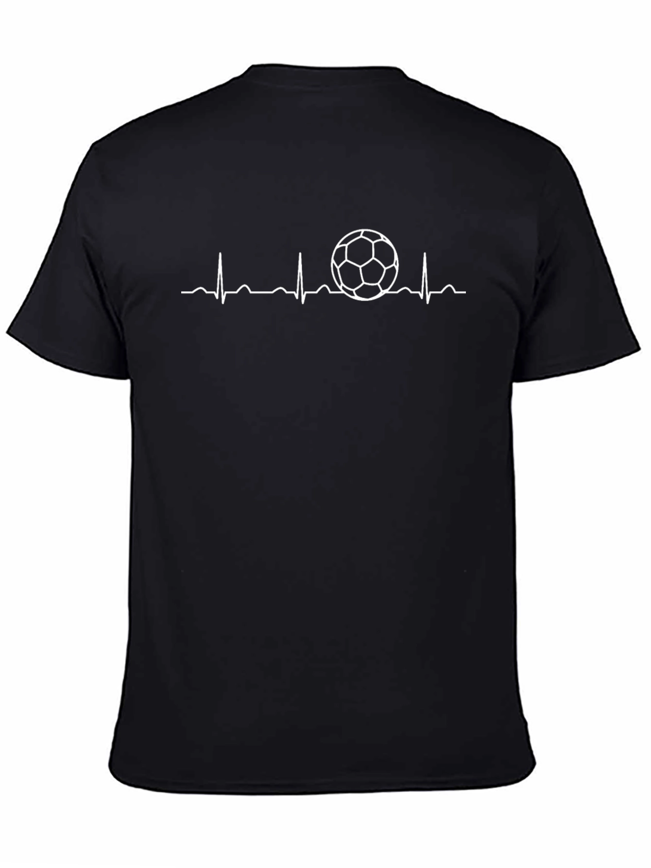 Soccer Heartbeat T-Shirt - Black Graphic Tee