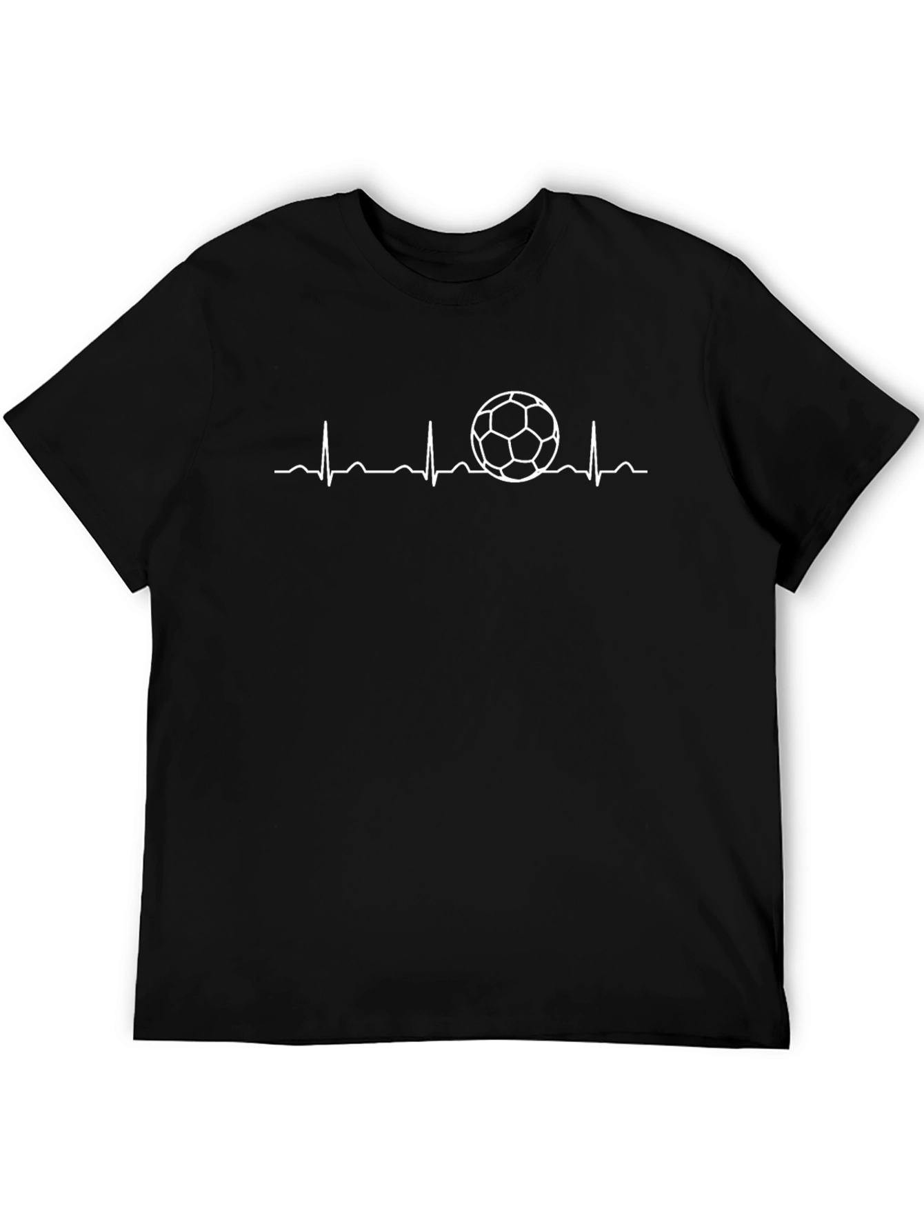 Soccer Heartbeat T-Shirt - Black Graphic Tee