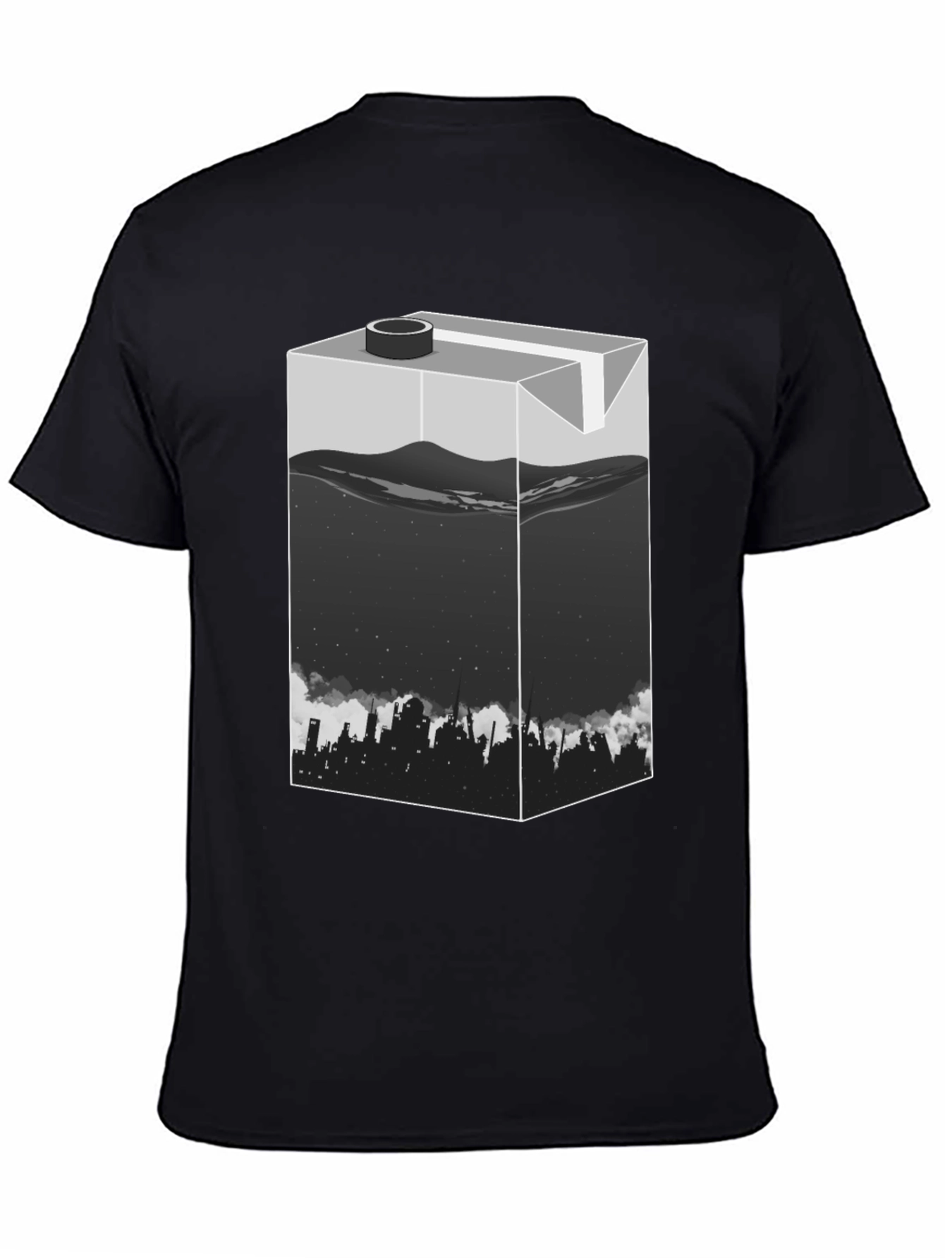 Urban T-Shirt: Milk Carton Cityscape Design