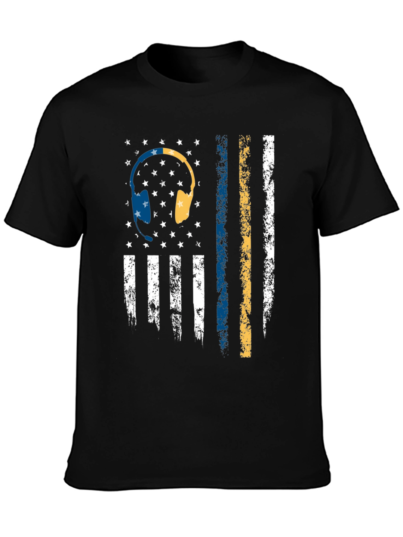 Headphone American Flag Graphic Tee