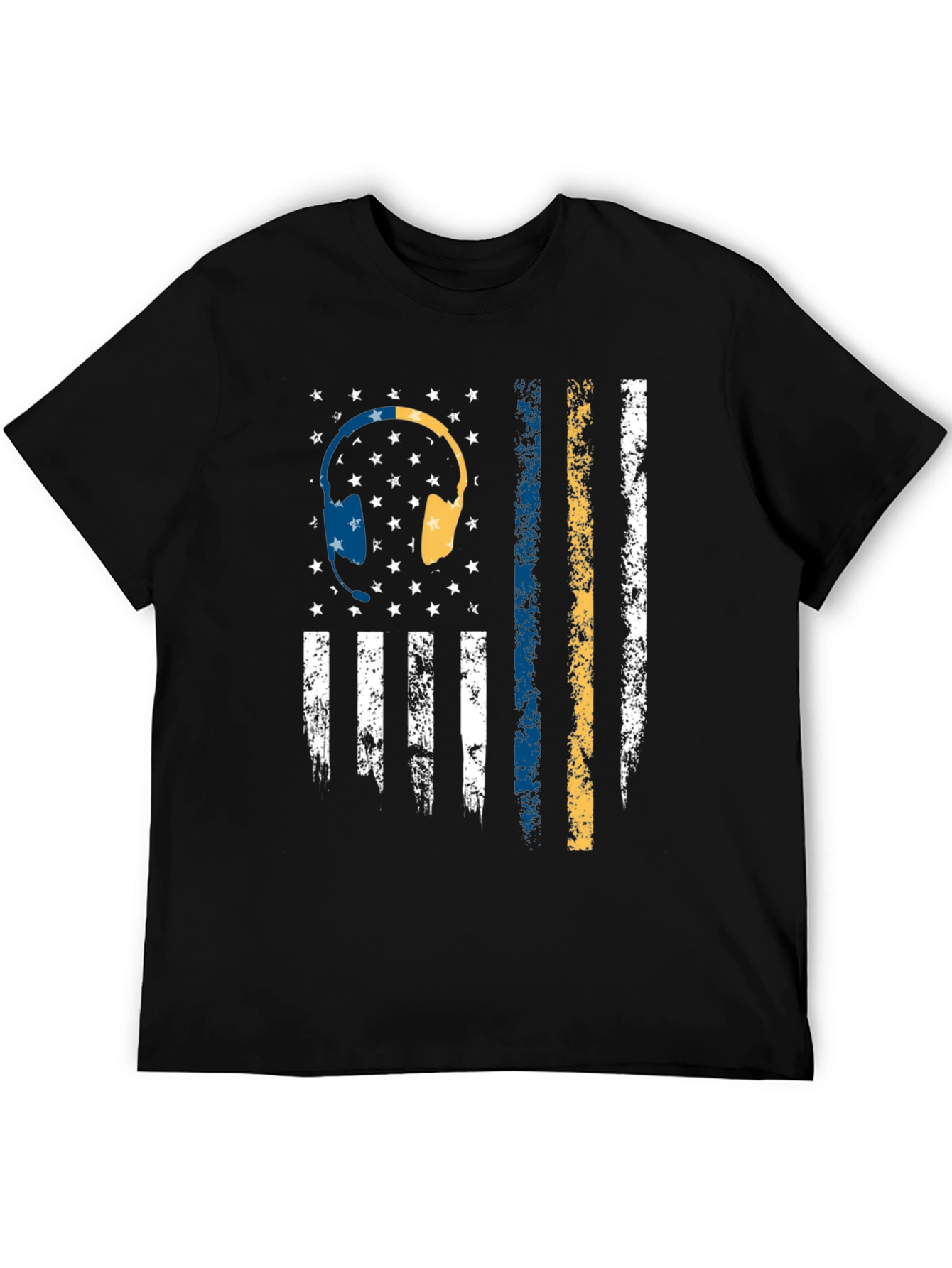 Headphone American Flag Graphic Tee