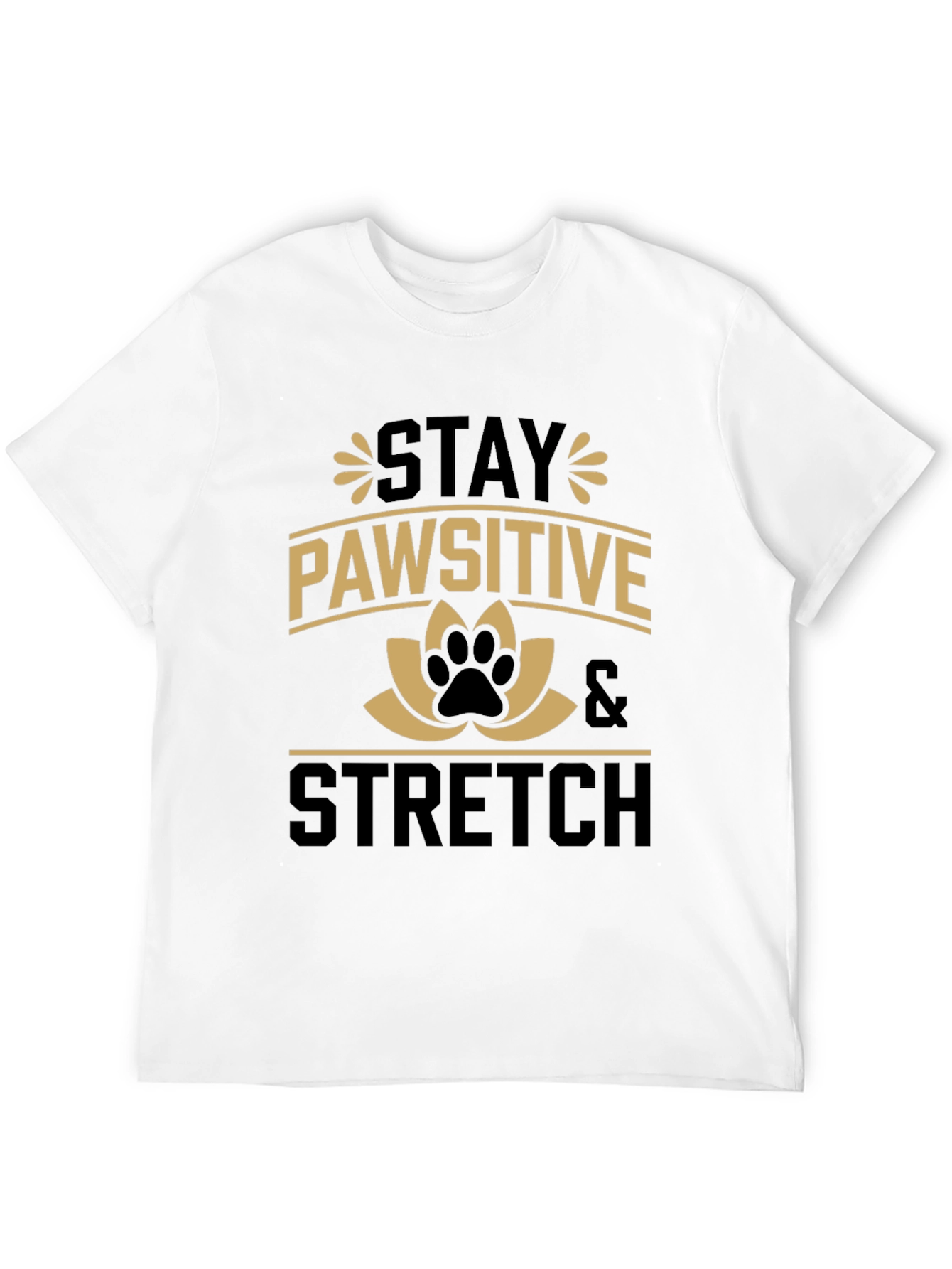 Stay Pawsitive Stretch Black Graphic Tee