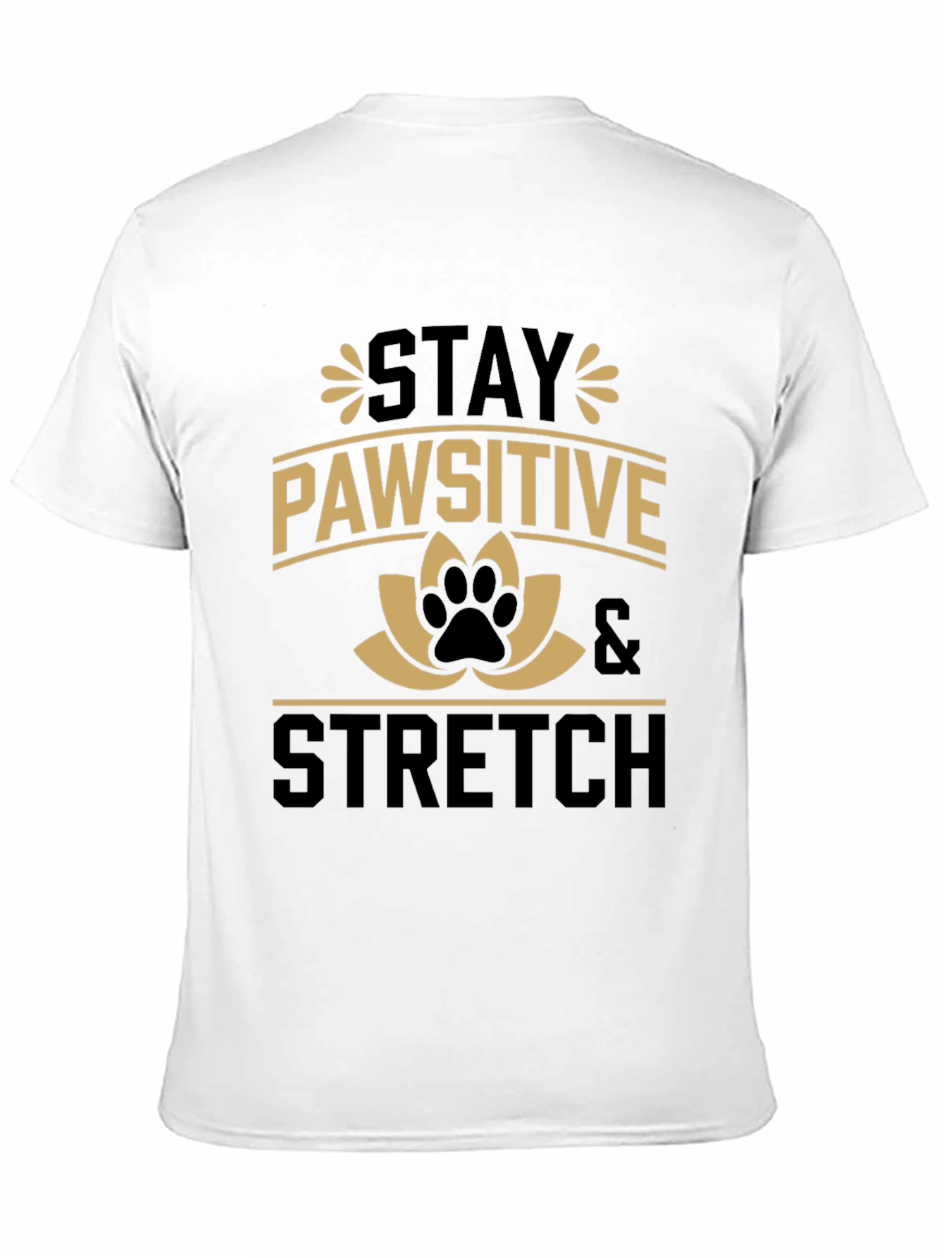 Stay Pawsitive Stretch Black Graphic Tee