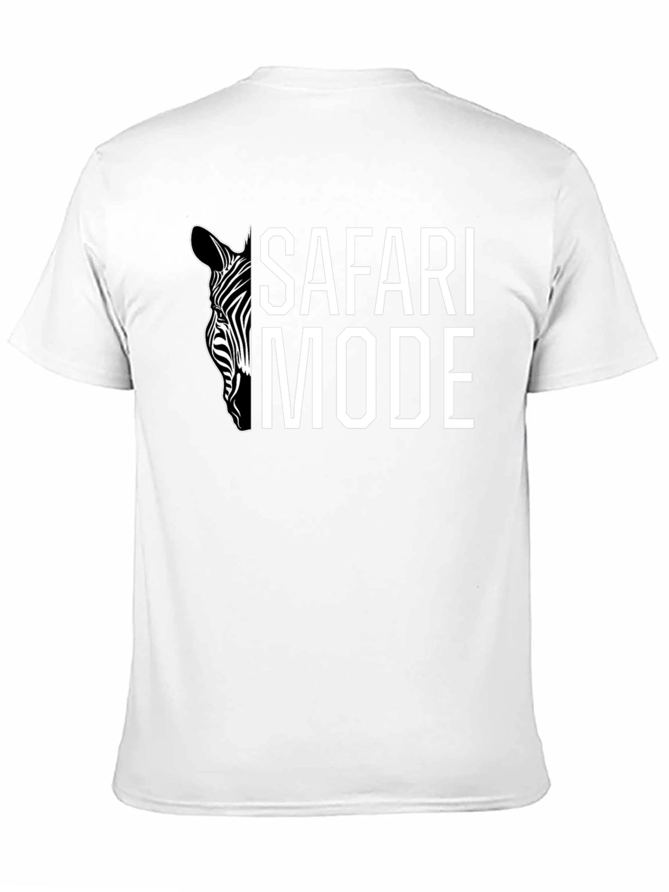 Safari Mode Zebra Graphic Tee - Black Cotton T-Shirt