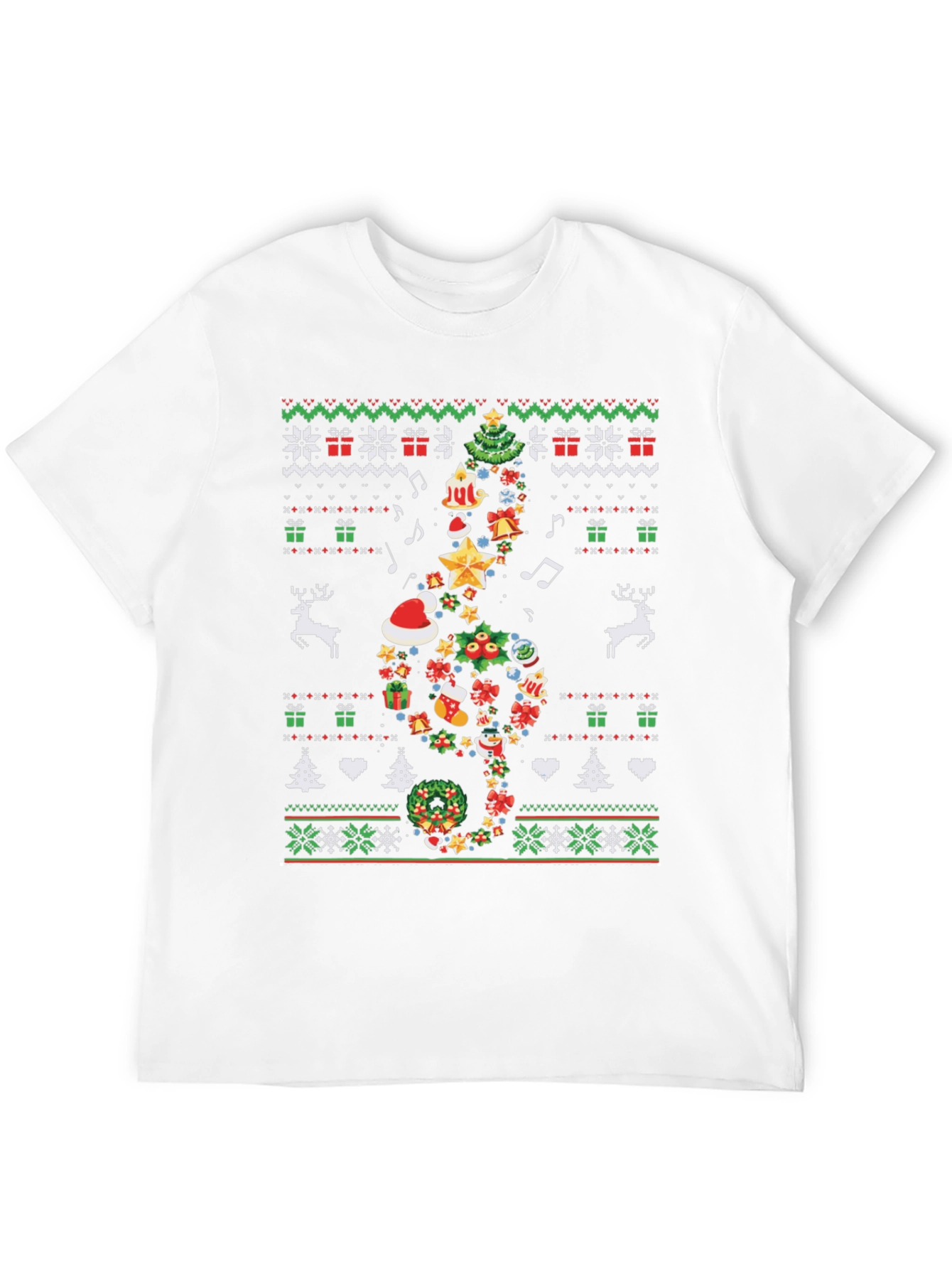 Ugly Christmas Sweater Pattern T-Shirt