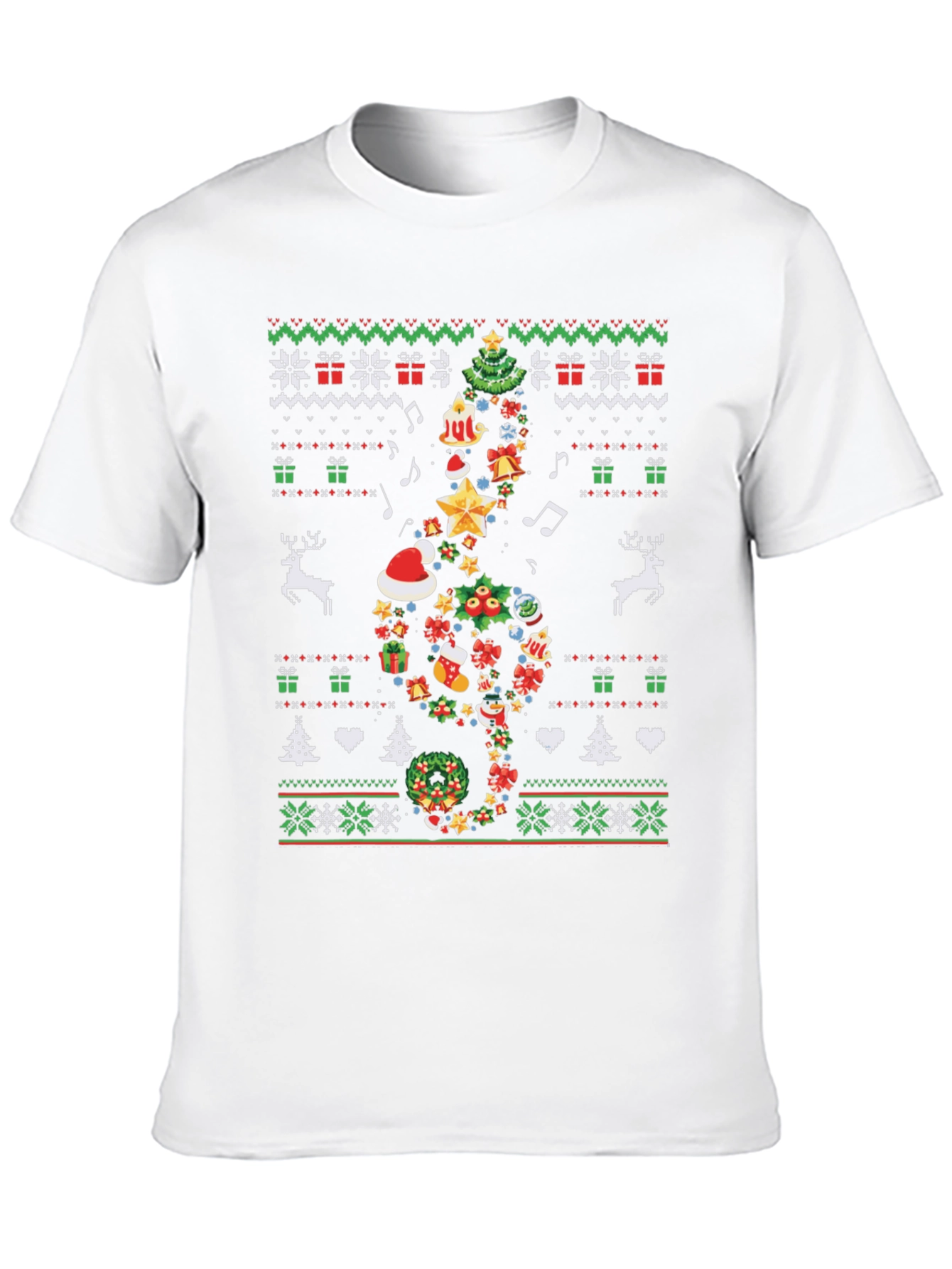 Ugly Christmas Sweater Pattern T-Shirt
