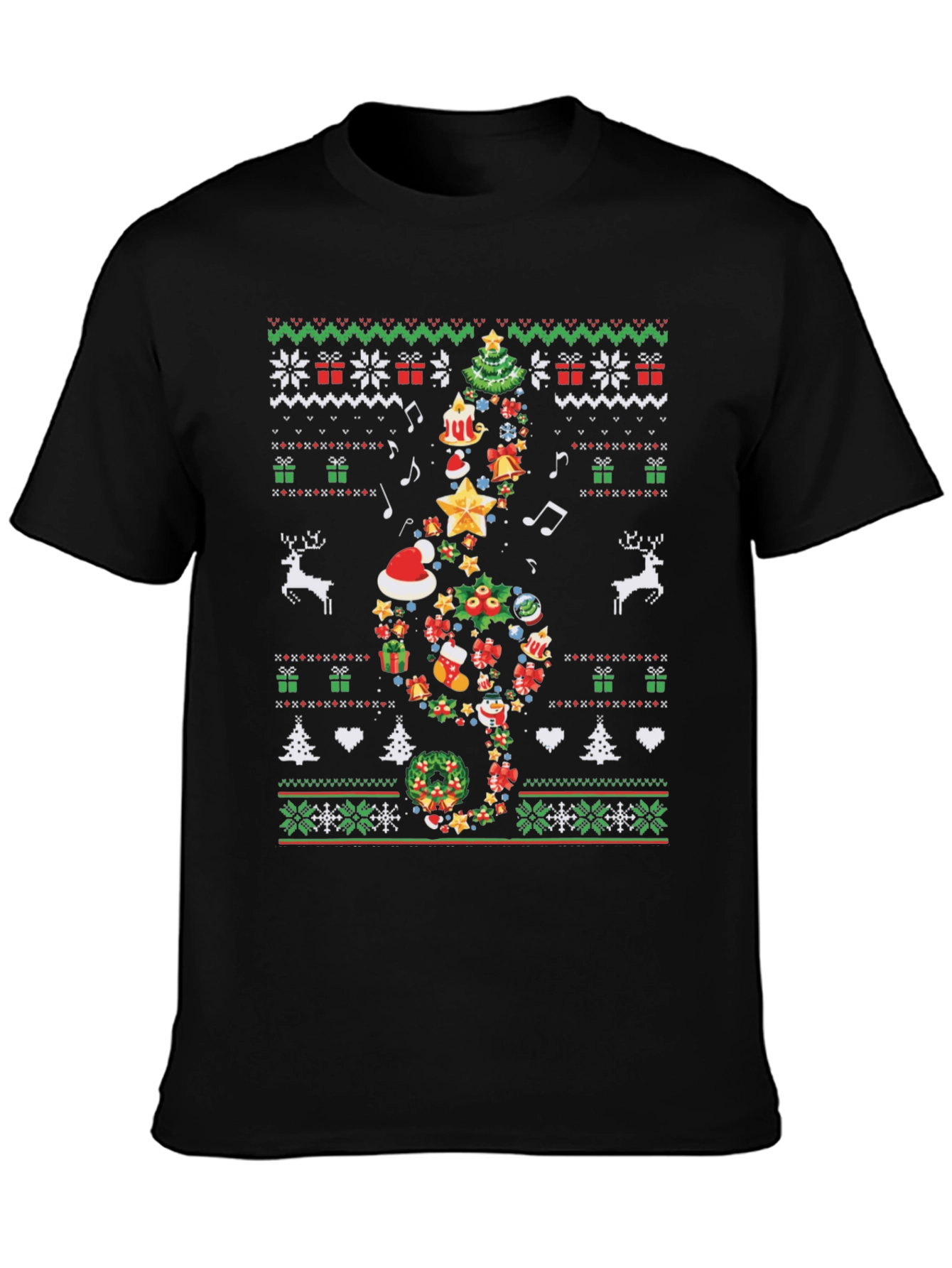 Ugly Christmas Sweater Pattern T-Shirt