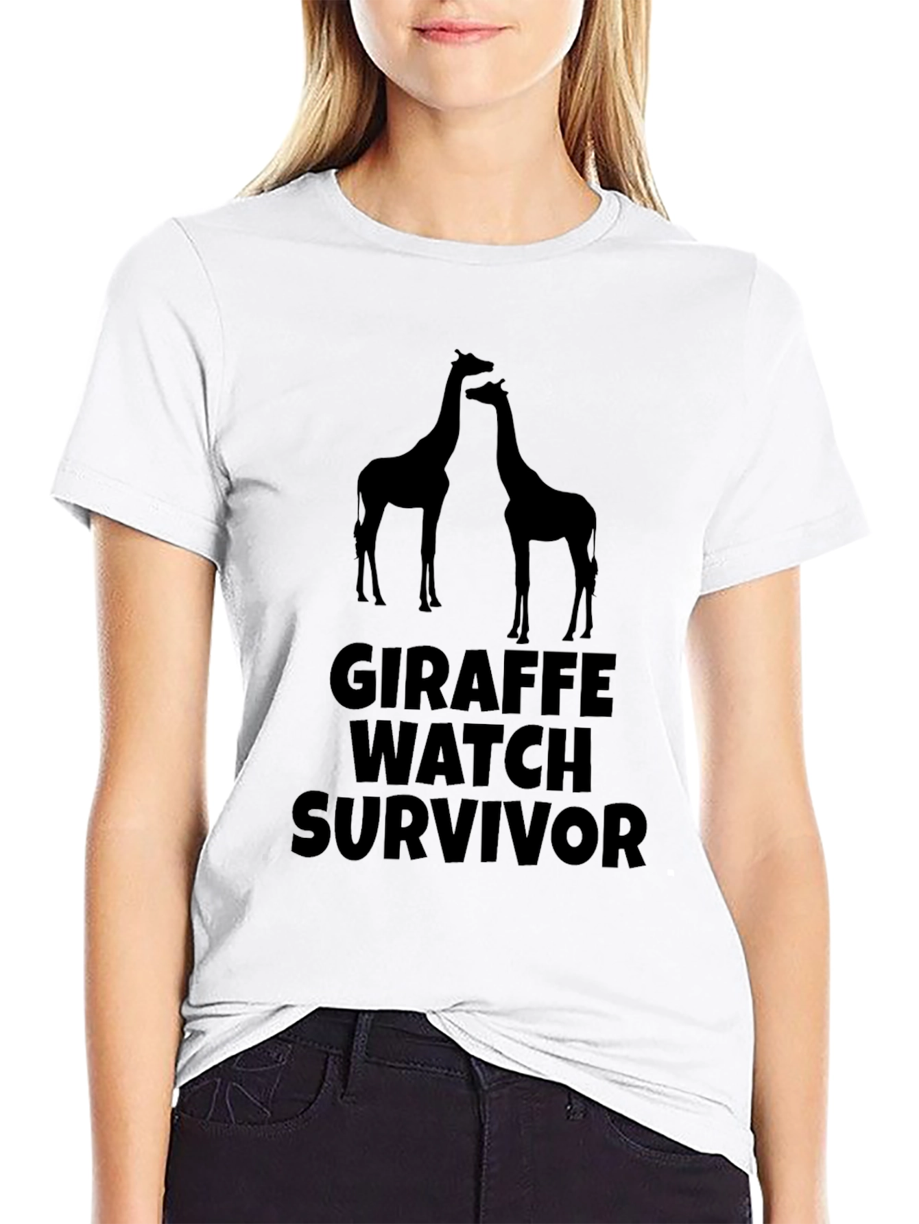 Giraffe Watch Survivor T-Shirt - Black