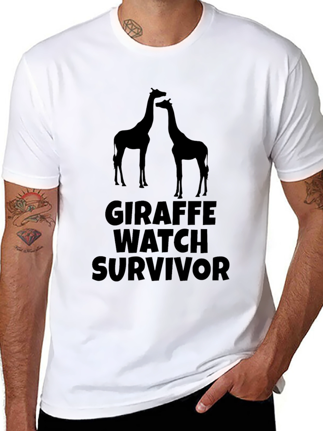 Giraffe Watch Survivor T-Shirt - Black
