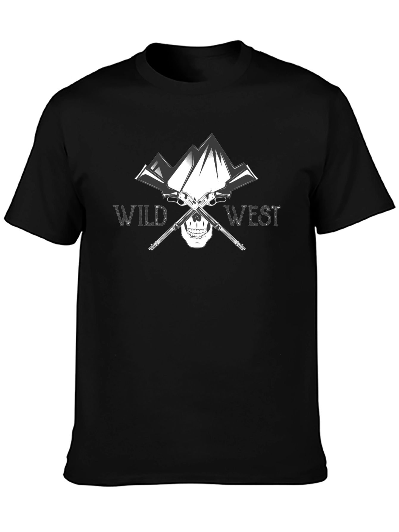 Wild West Skull & Guns Graphic T-Shirt