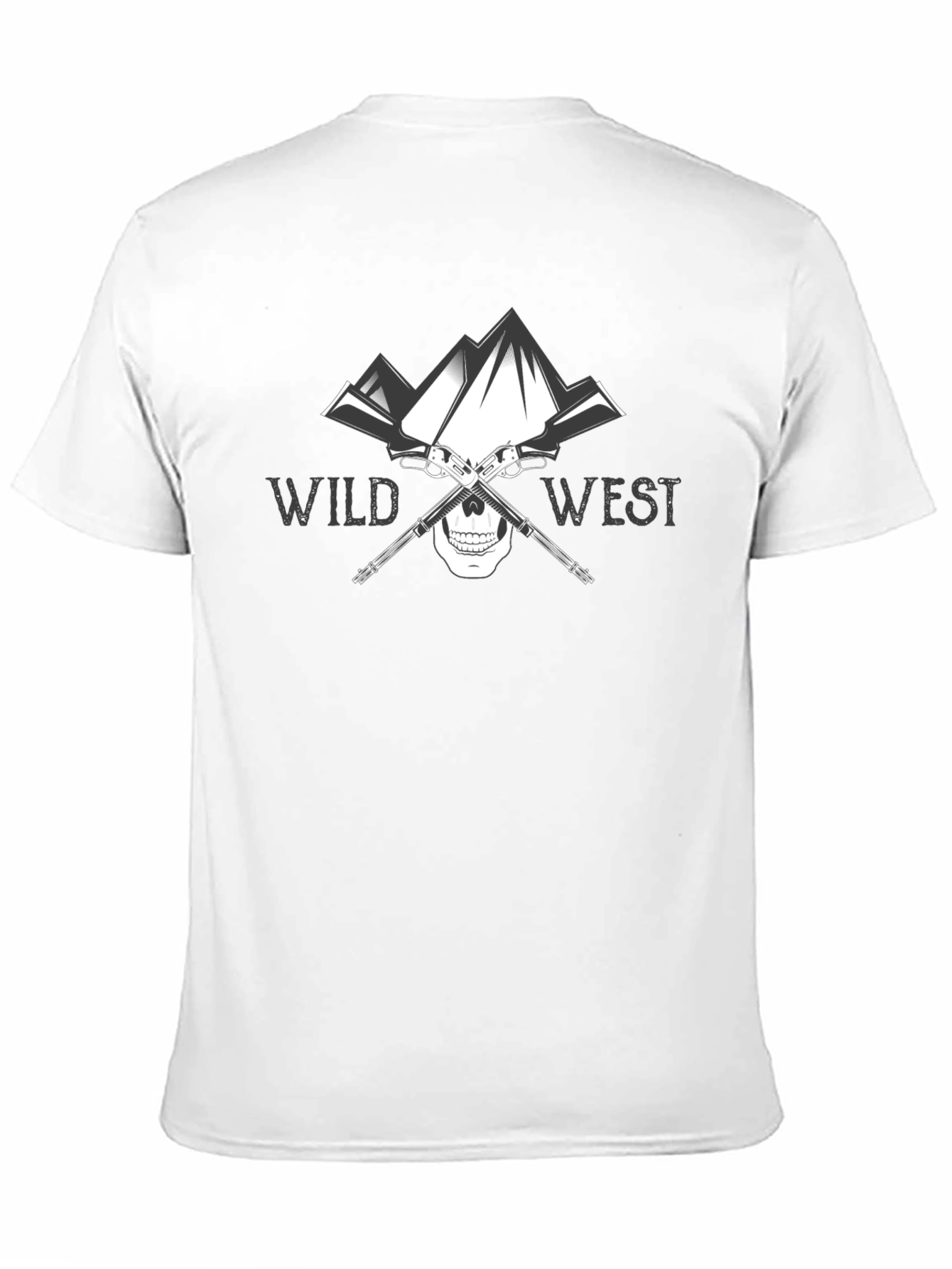 Wild West Skull & Guns Graphic T-Shirt