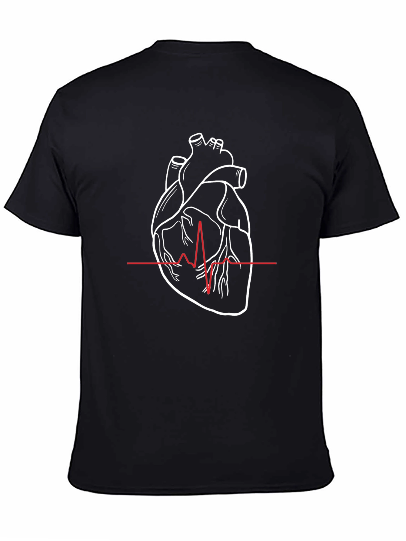 Anatomical Heartbeat T-Shirt - Black