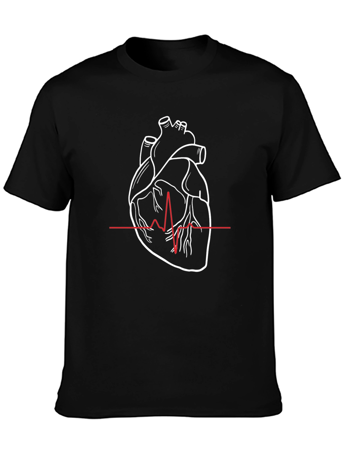 Anatomical Heartbeat T-Shirt - Black