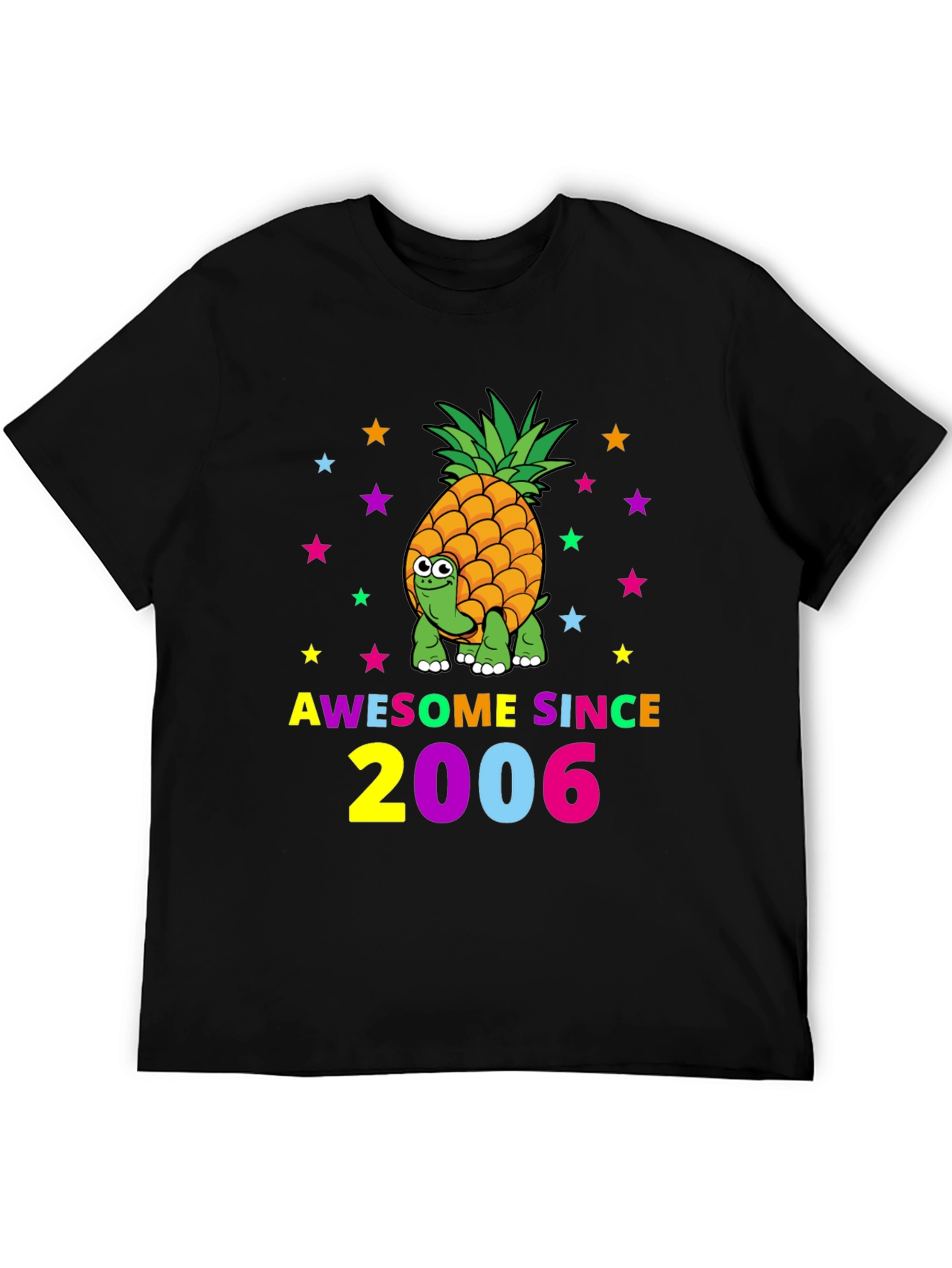 Awesome Since 2006 Pineapple Turtle Black T-Shirt
