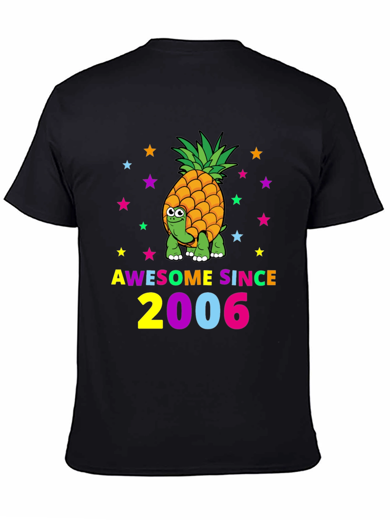 Awesome Since 2006 Pineapple Turtle Black T-Shirt