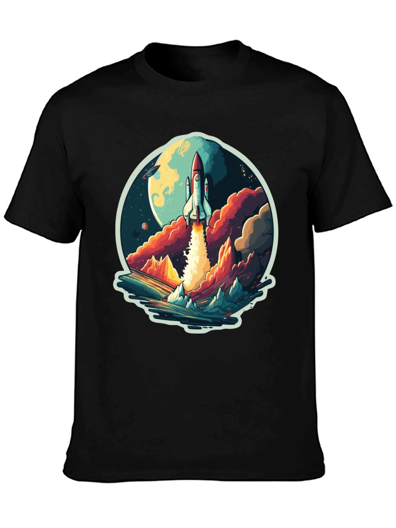 Rocket Launch Graphic T-Shirt - Space Adventure Tee