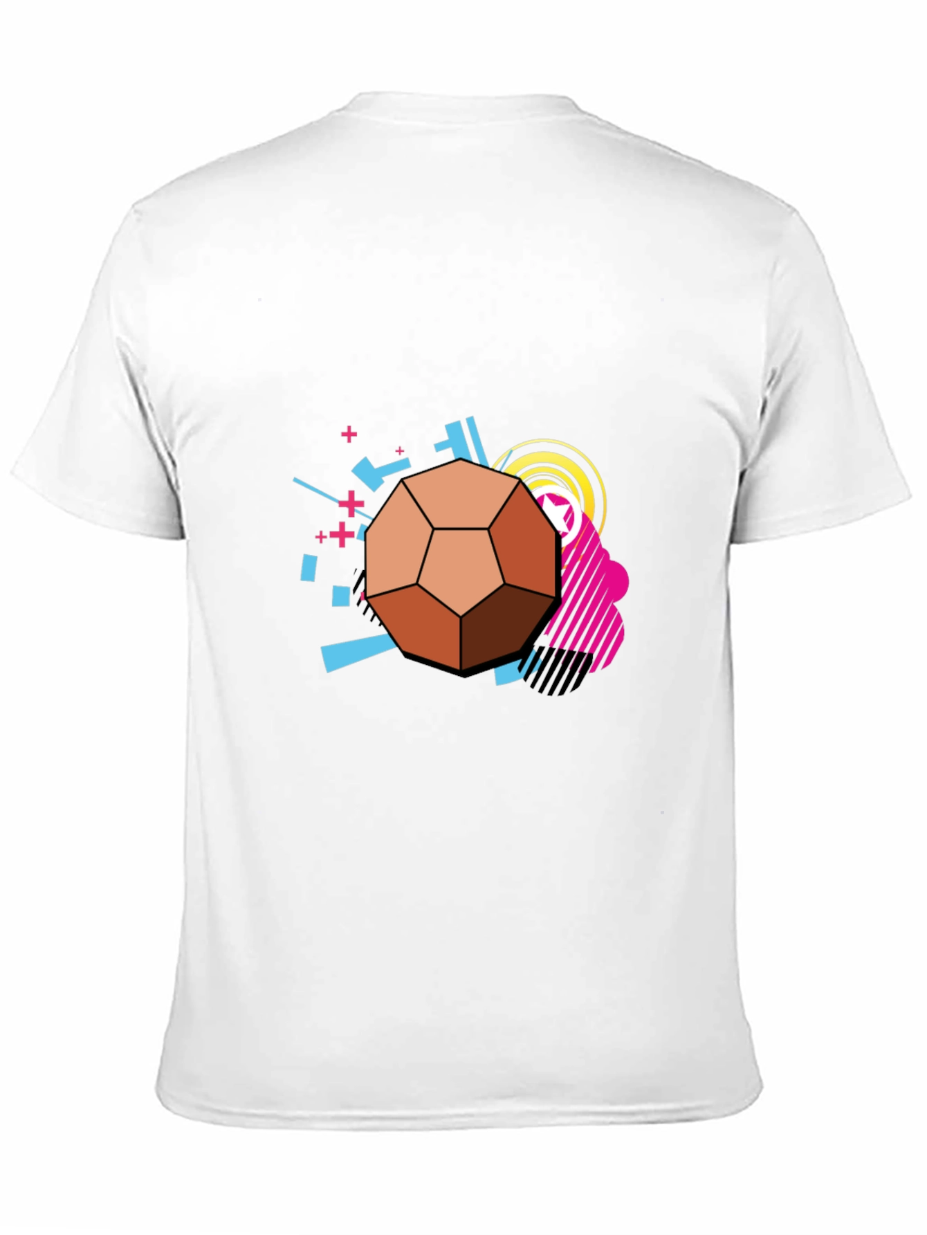 Geometric Soccer Ball Graphic Tee - Black