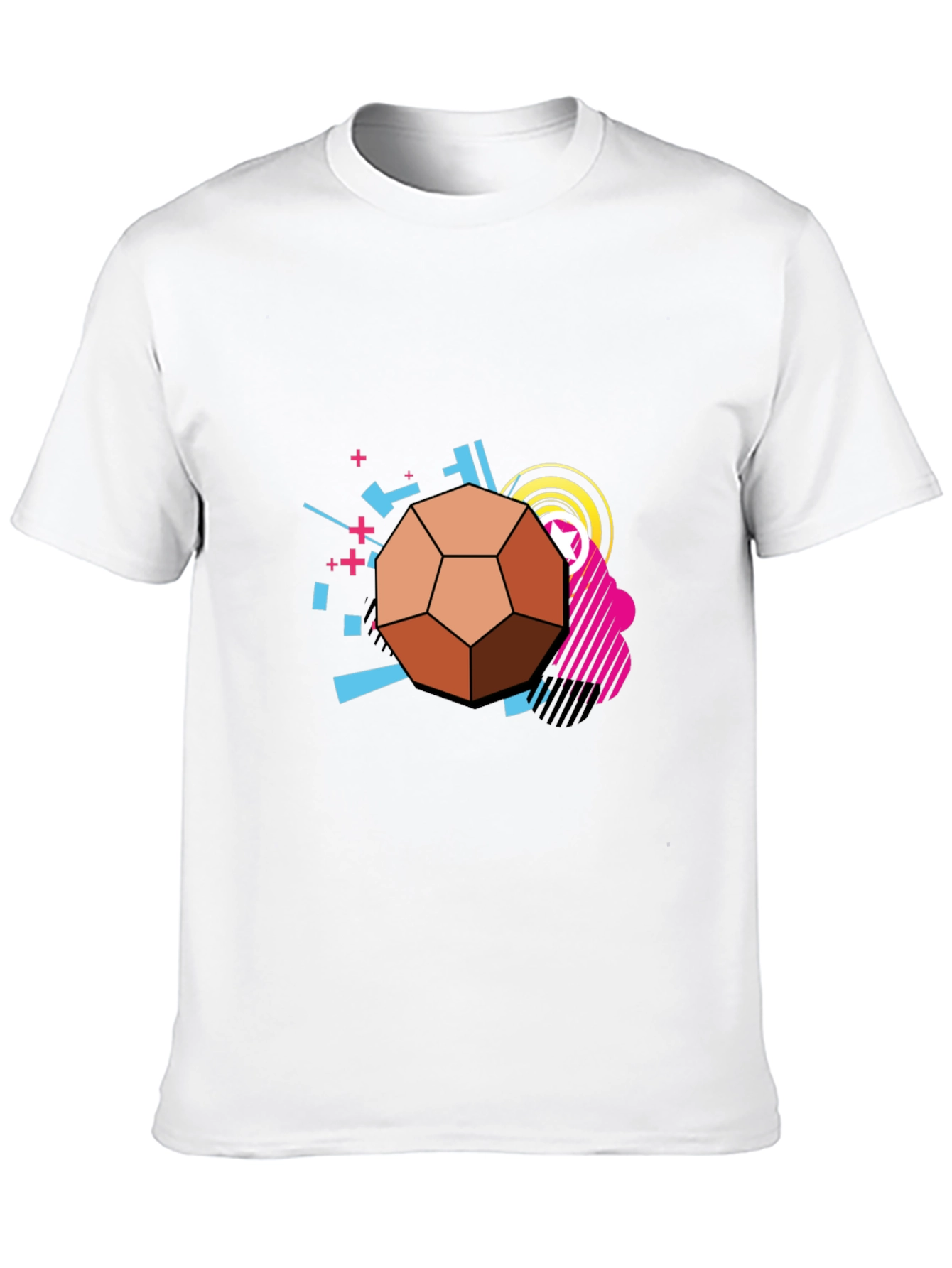 Geometric Soccer Ball Graphic Tee - Black