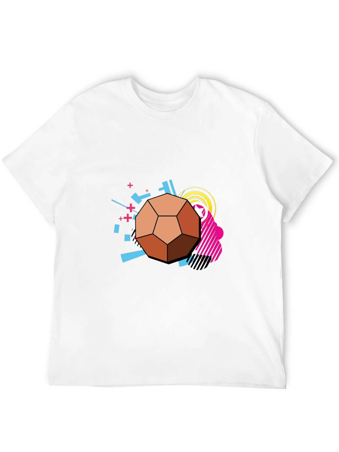 Geometric Soccer Ball Graphic Tee - Black