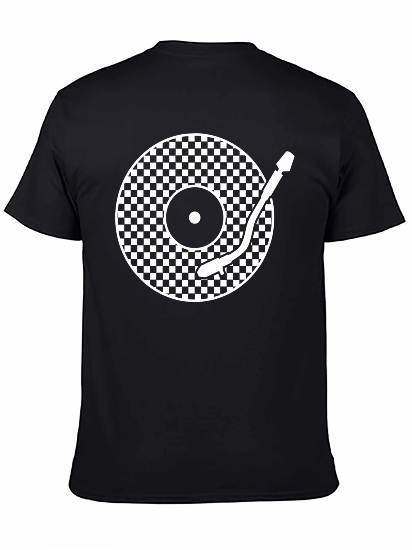 Retro Turntable Graphic T-Shirt - Black Classic DJ Style