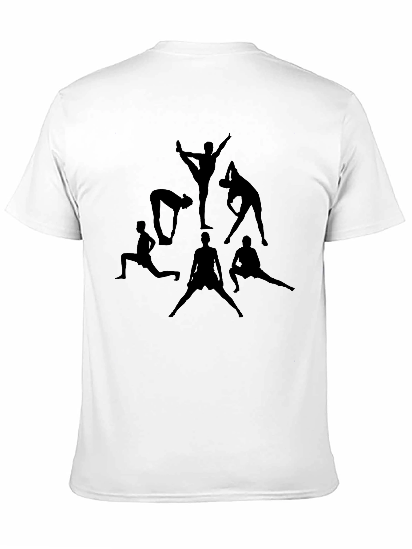 Yoga Poses Black Graphic T-Shirt