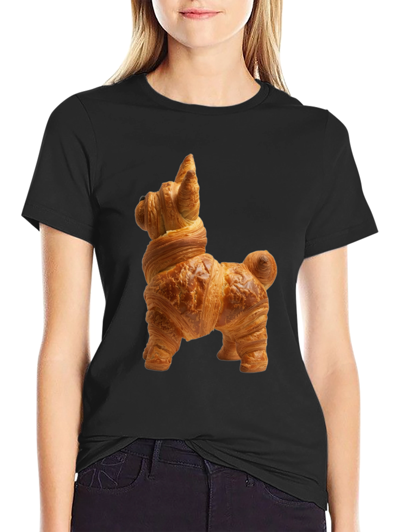 Croissant Dog T-Shirt - Funny Pastry Tee