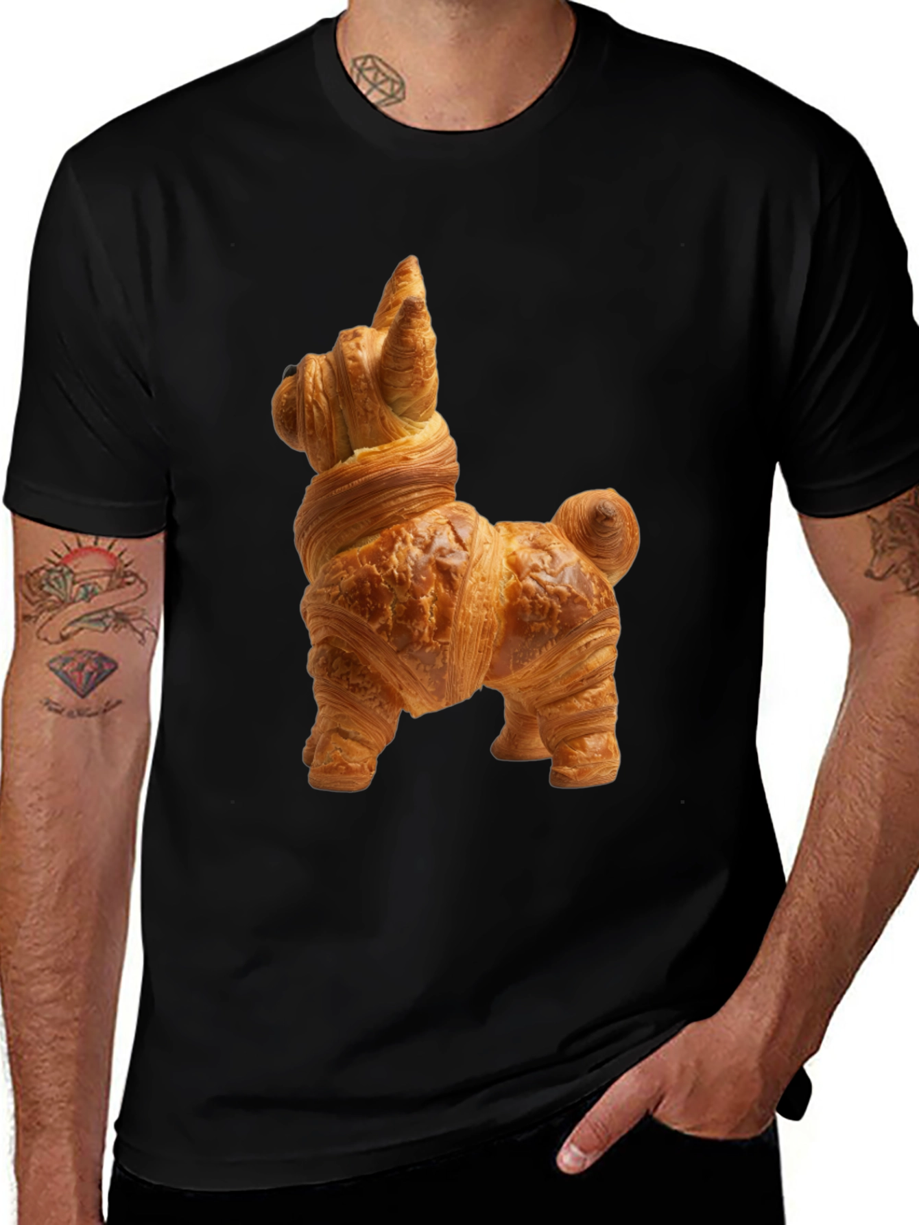 Croissant Dog T-Shirt - Funny Pastry Tee
