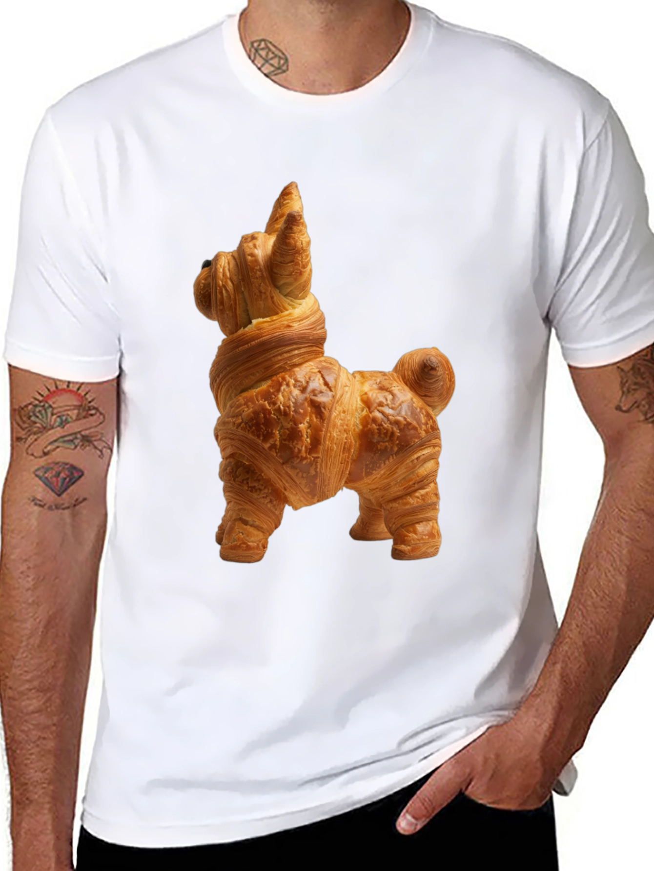 Croissant Dog T-Shirt - Funny Pastry Tee