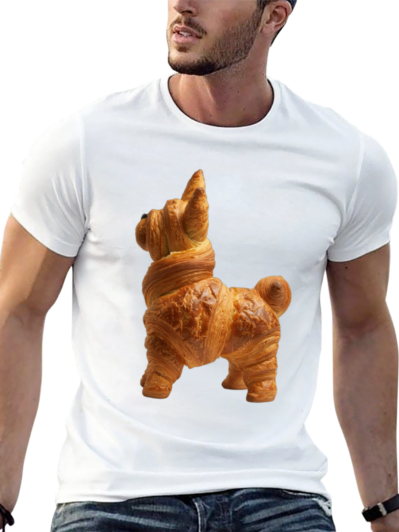 Croissant Dog T-Shirt - Funny Pastry Tee