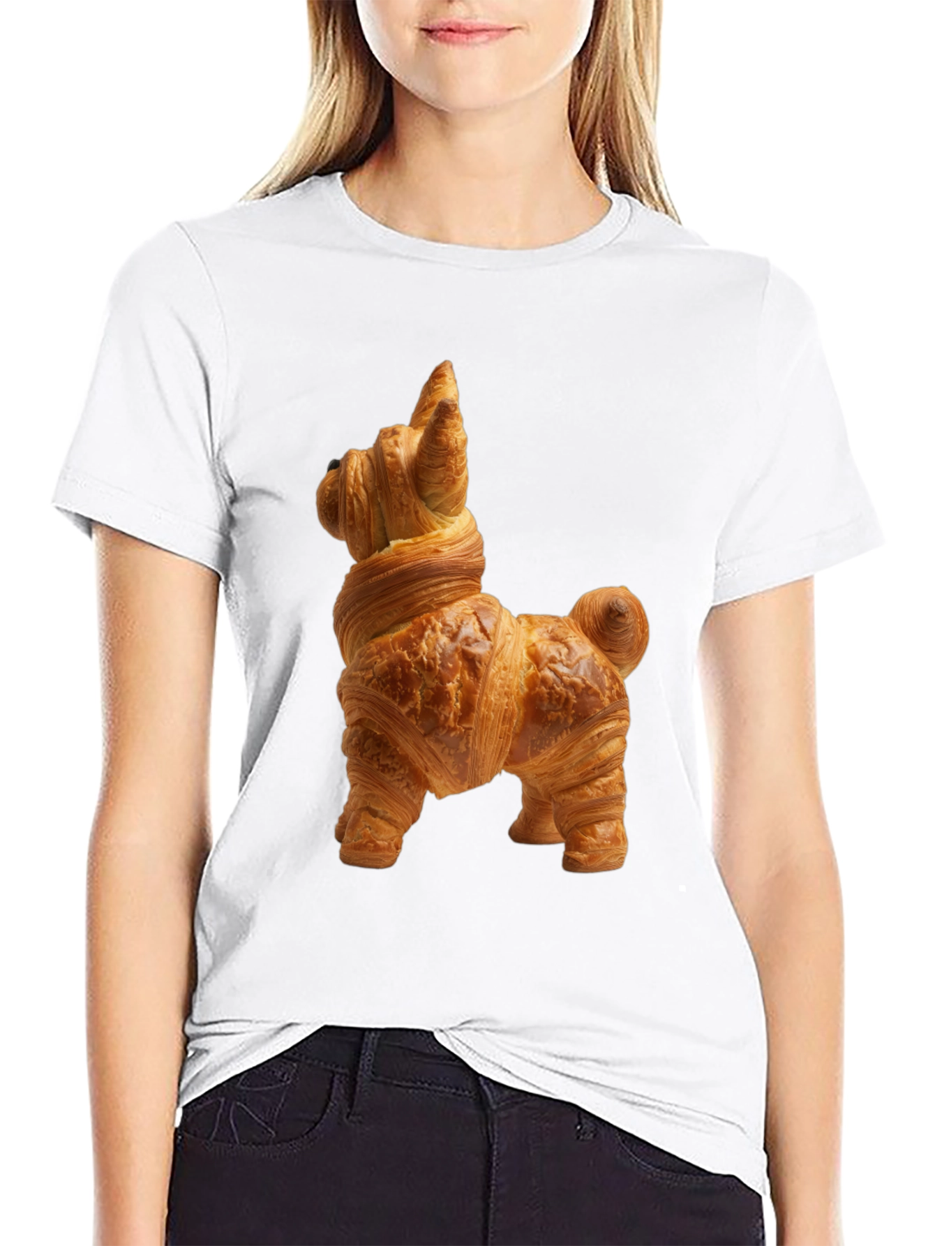 Croissant Dog T-Shirt - Funny Pastry Tee