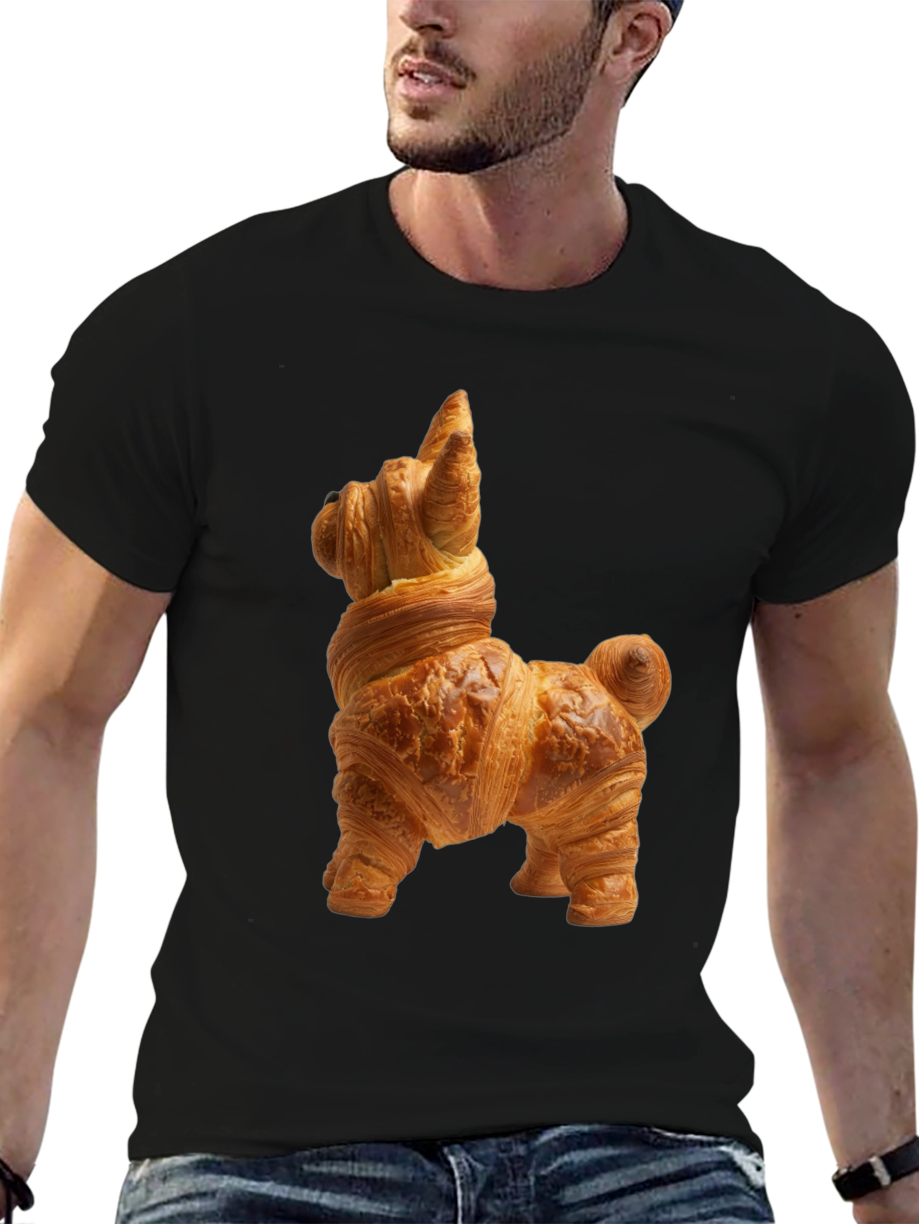Croissant Dog T-Shirt - Funny Pastry Tee