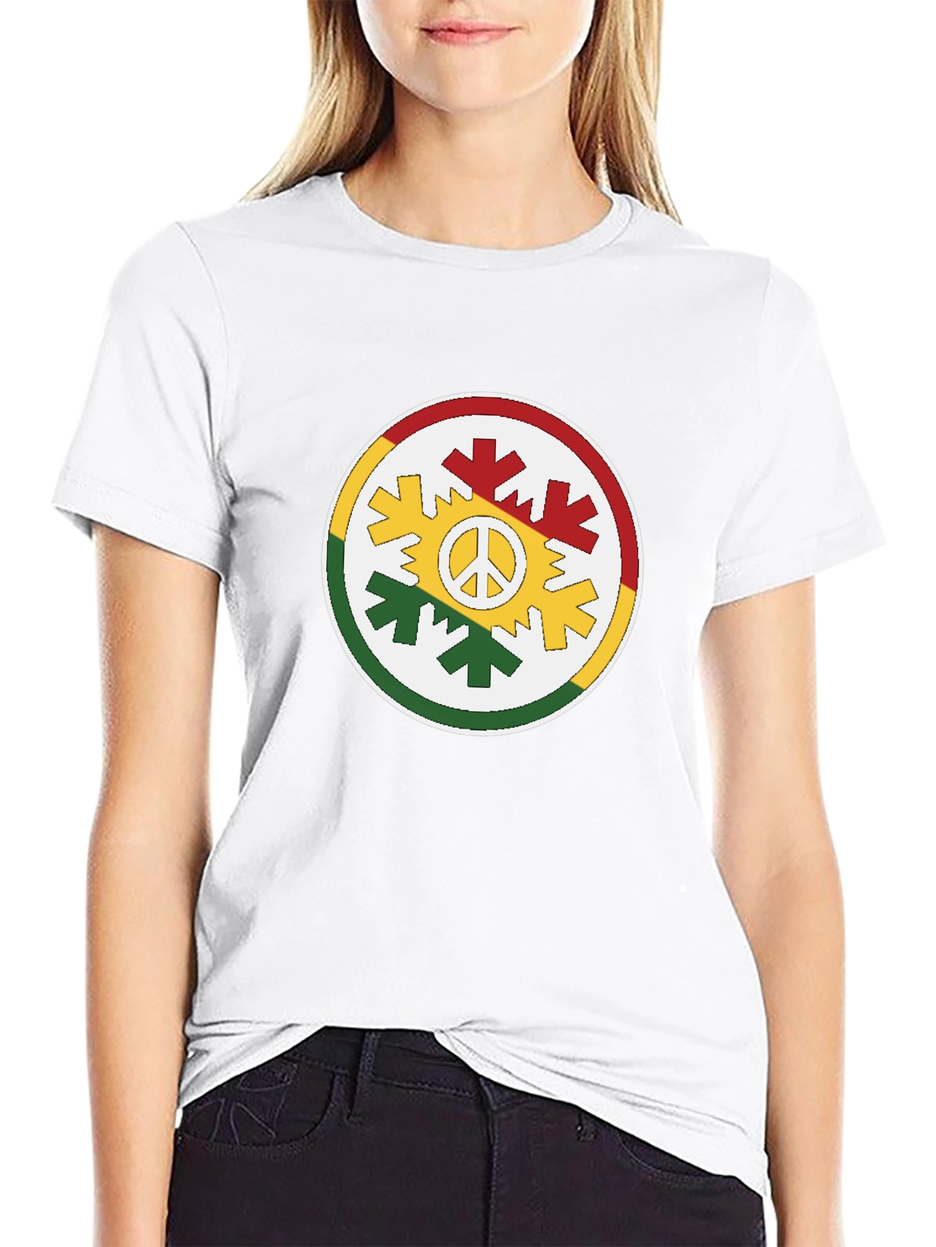 Rasta Peace Sign Graphic T-Shirt