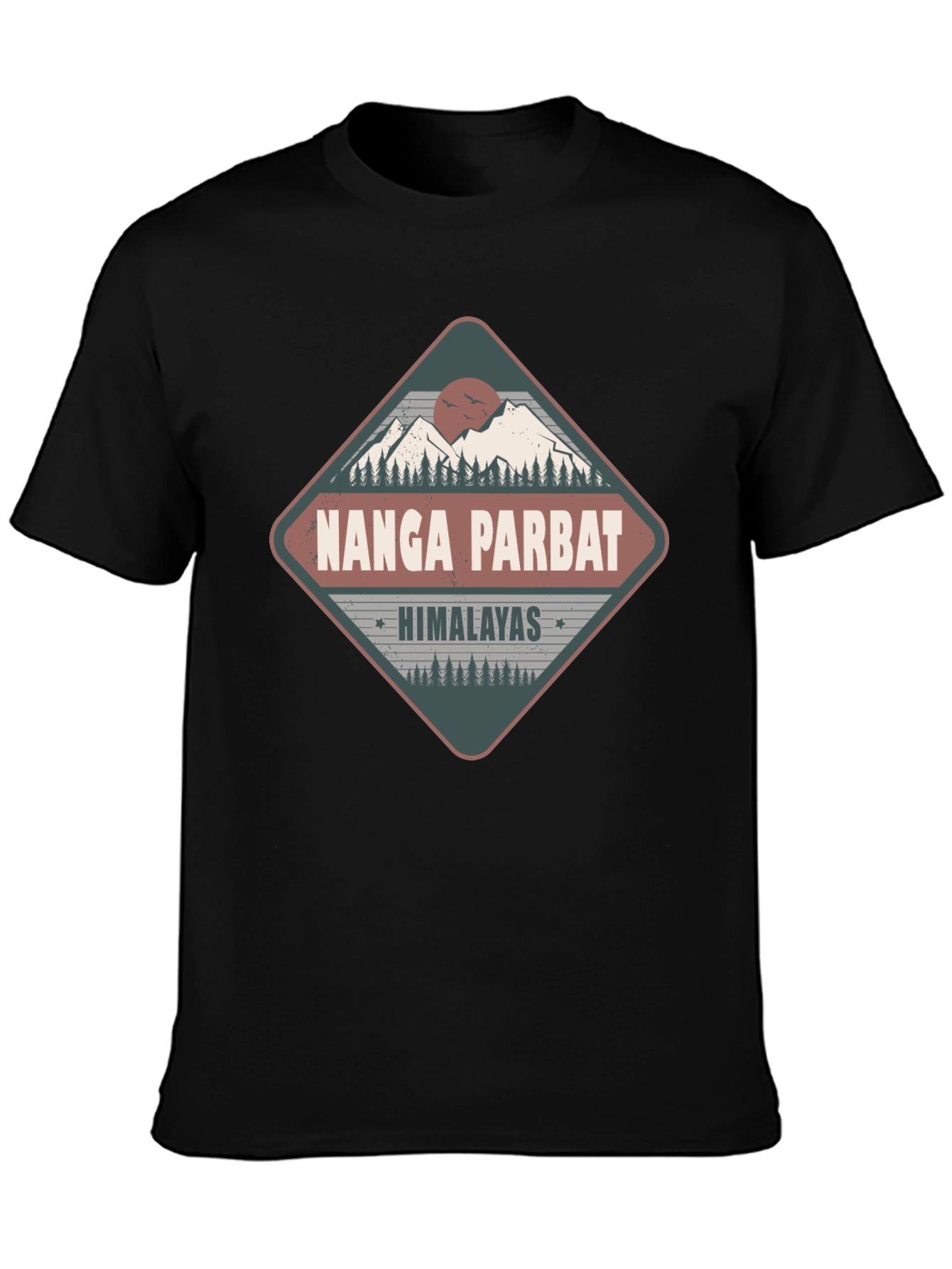 Nanga Parbat Himalayas Tee - Black Graphic T-Shirt