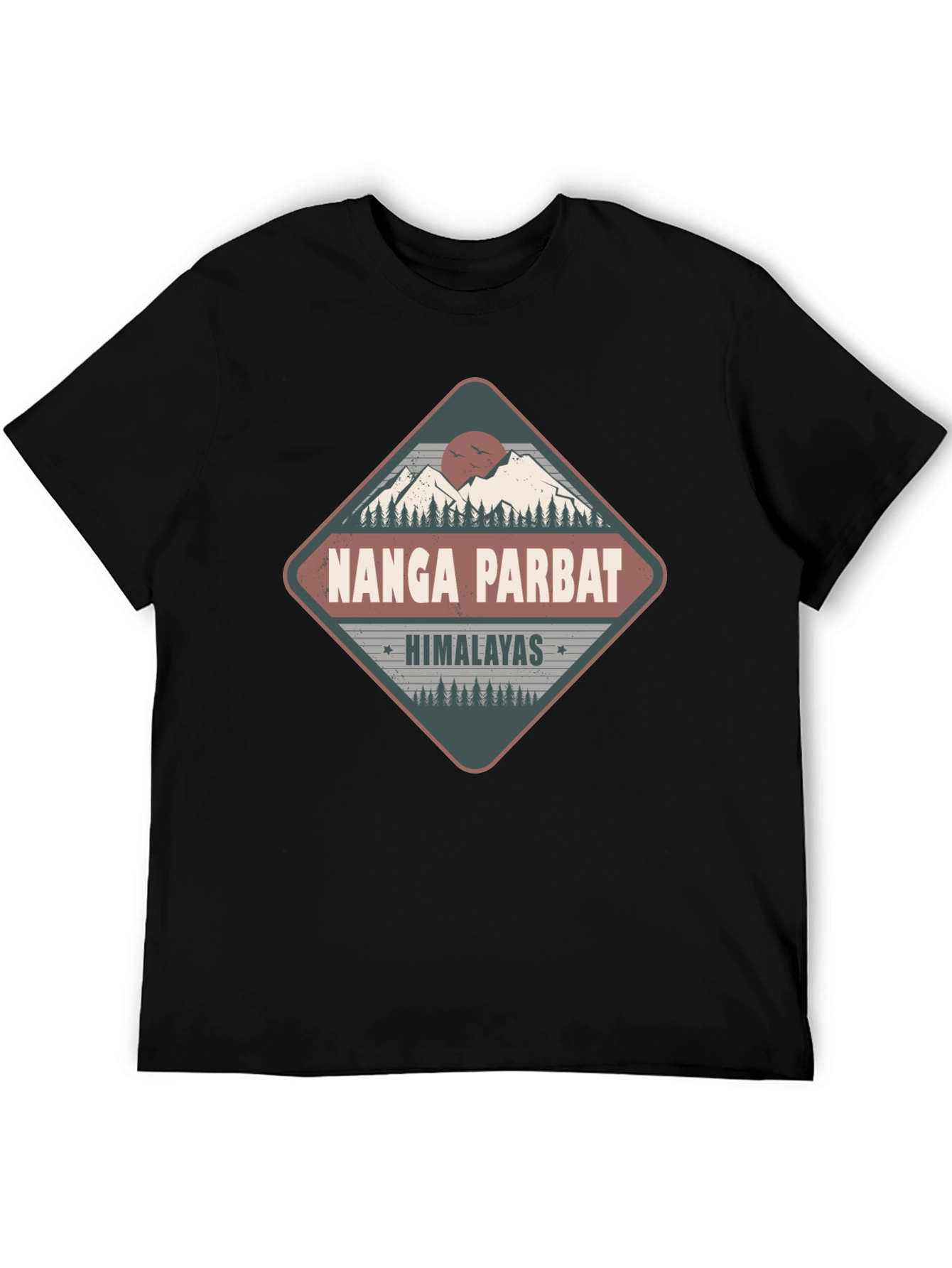 Nanga Parbat Himalayas Tee - Black Graphic T-Shirt